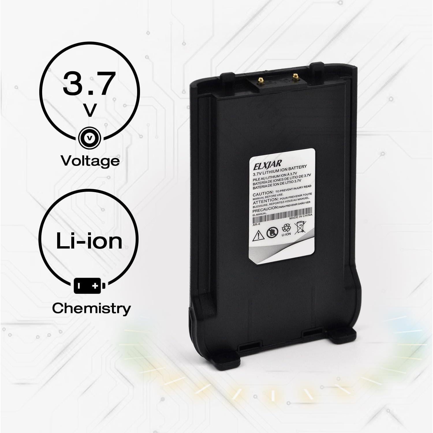 Batería recargable Li-ion 3.7V 1500mAh Arcshell AR-6 Nueva