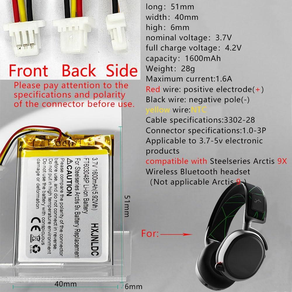 Batería de polímero de litio recargable HXJN FT603048P 3.7V 1600mAh