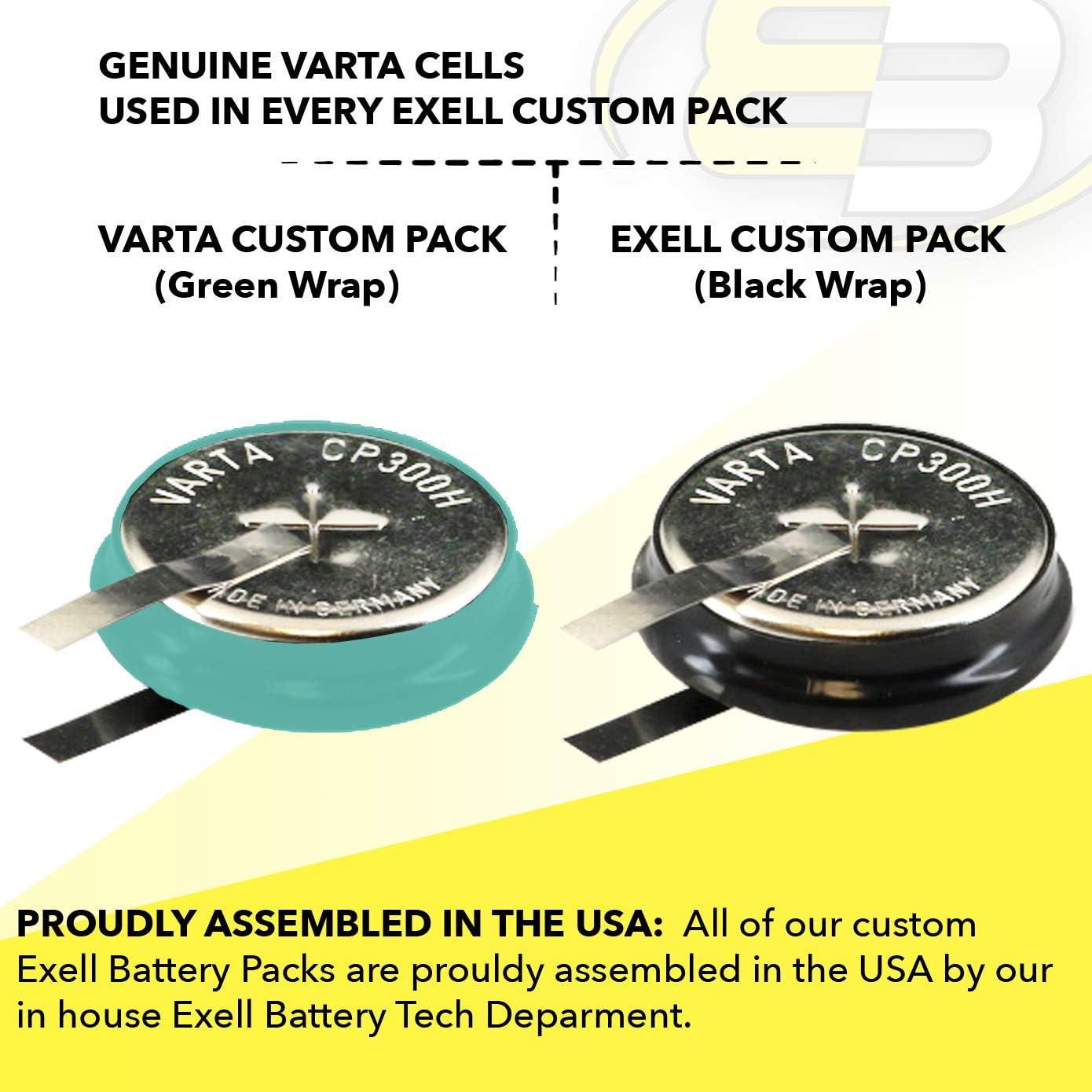 Batería recargable NiMH 1.2V 300mAh Exell 2-Pack para GPS