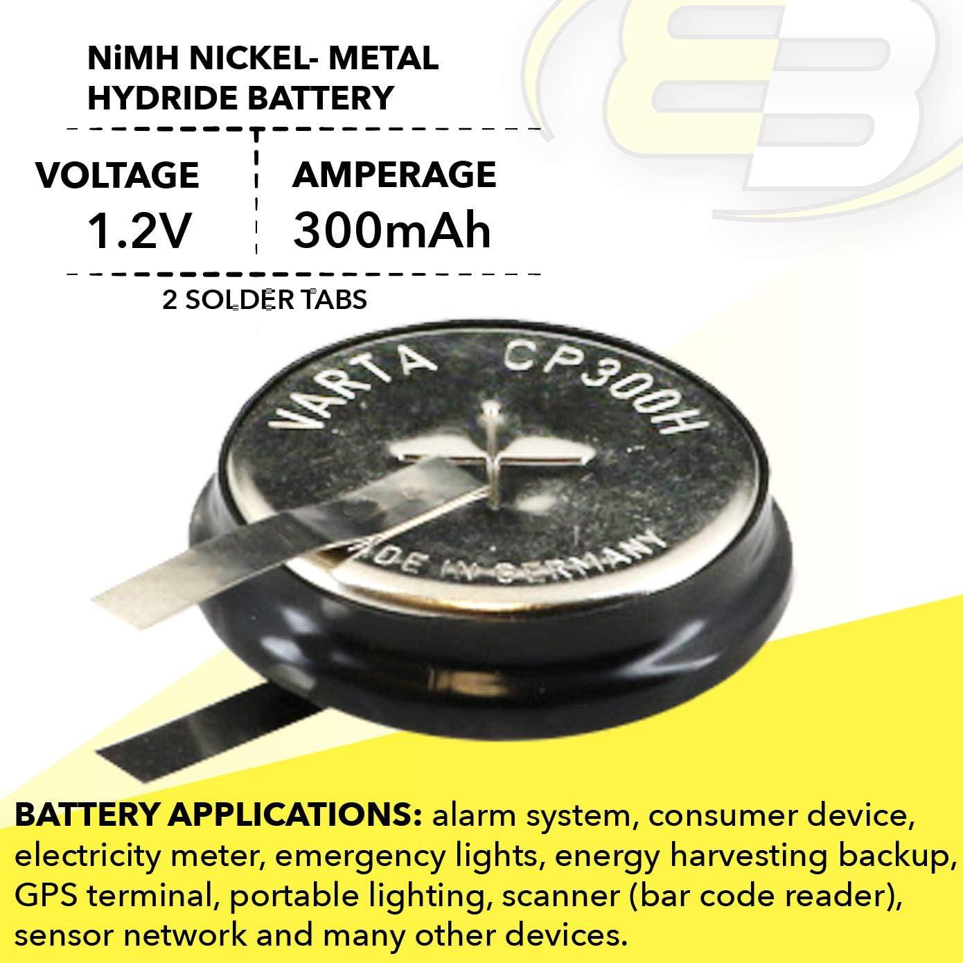 Batería recargable NiMH 1.2V 300mAh Exell 2-Pack para GPS