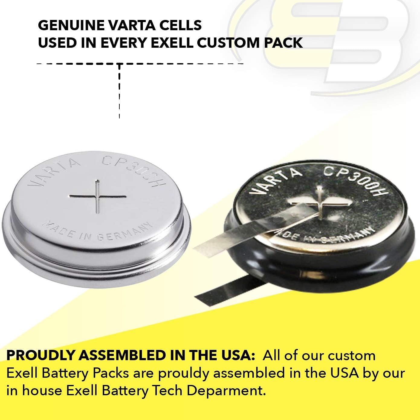 Batería recargable NiMH 1.2V 300mAh Exell 2-Pack para GPS