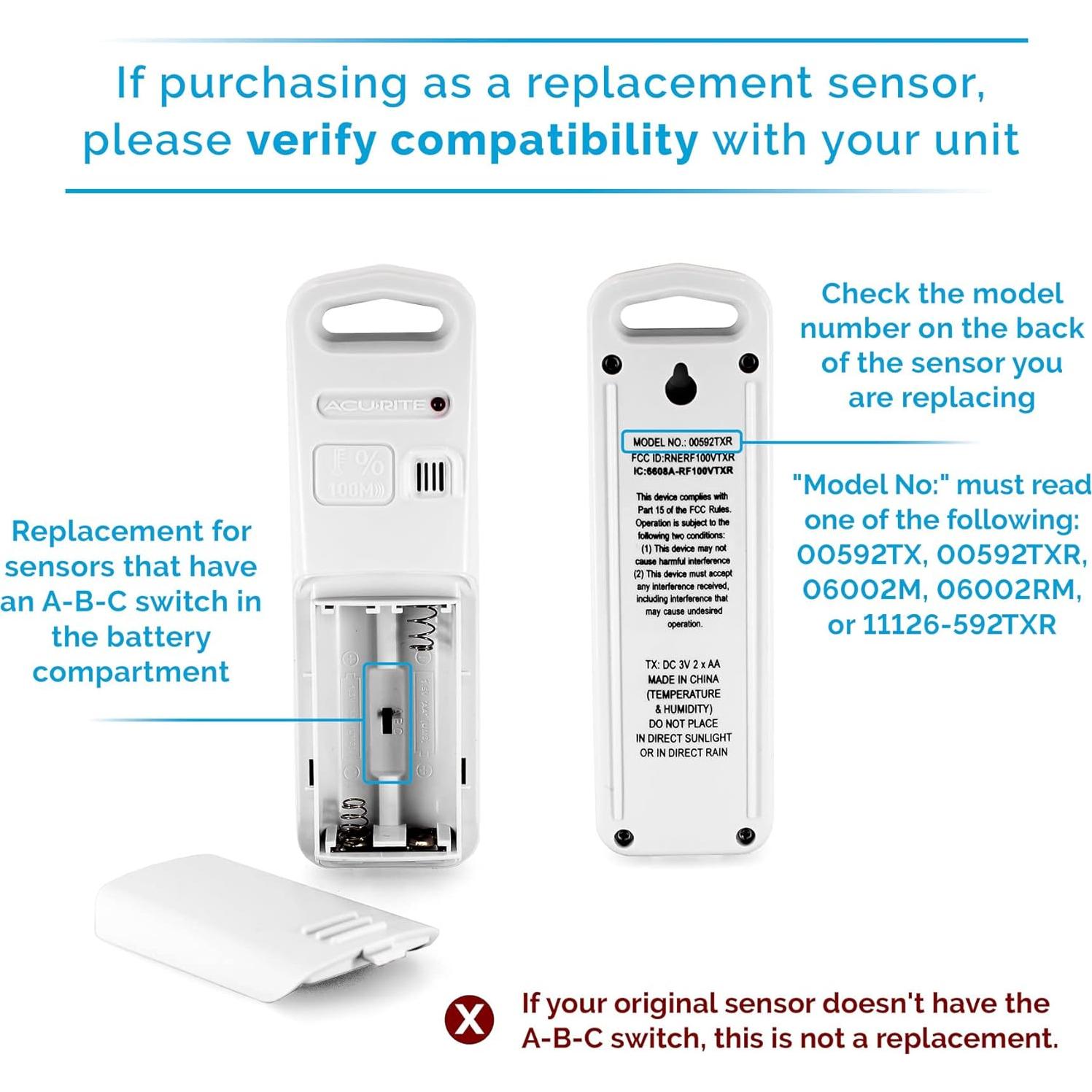 Sensor Inalámbrico de Temperatura y Humedad AcuRite 06002M