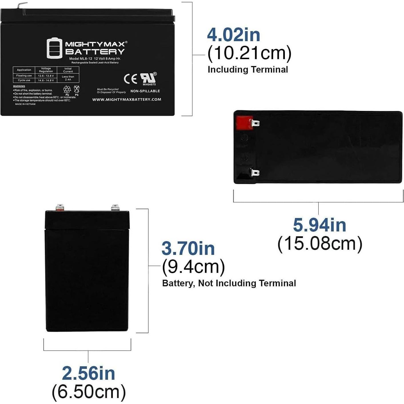 Batería Mighty Max 12V 8Ah SLA para Lowrance Elite-3x