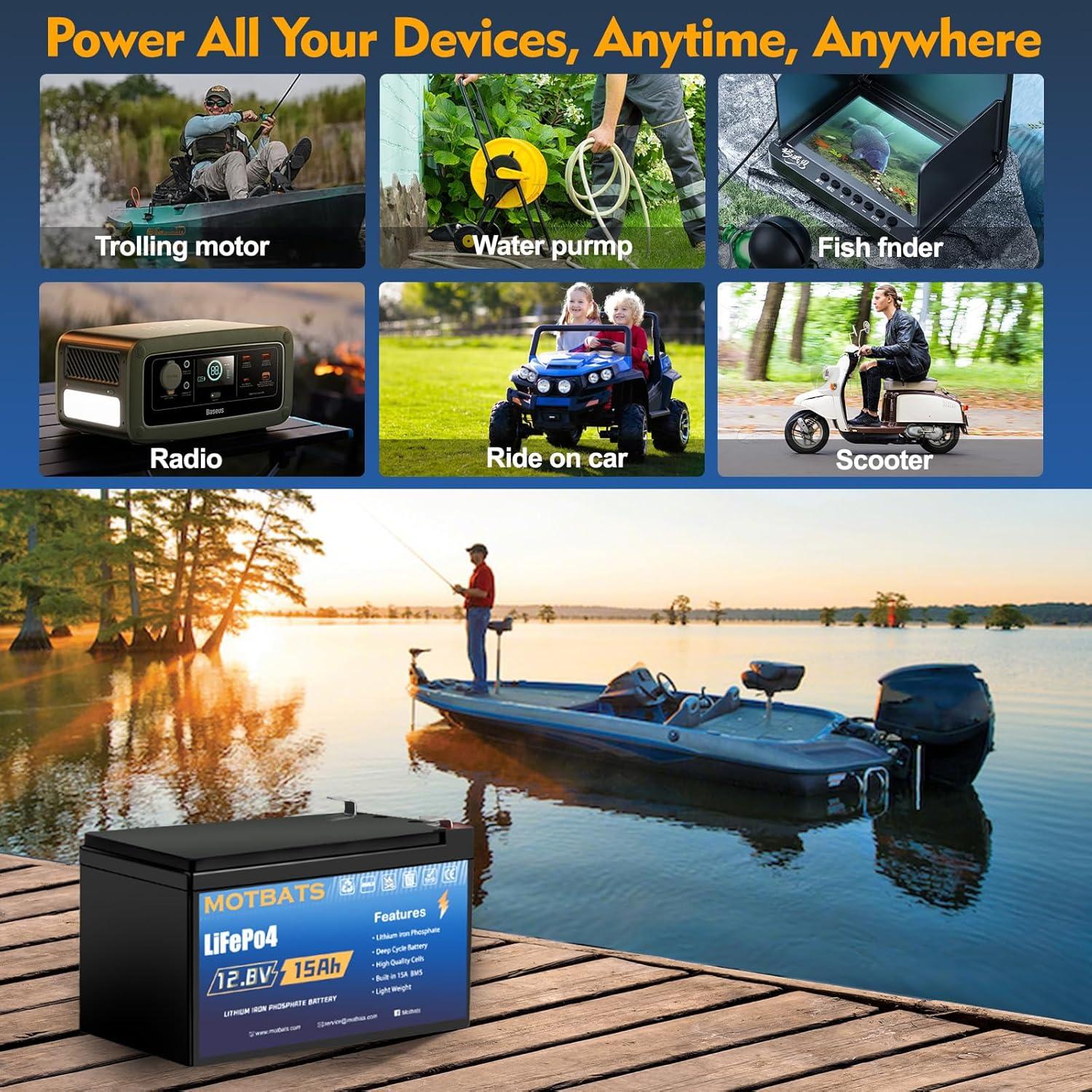 Batería Recargable de Litio 12V 15Ah MotBats para Energía Solar