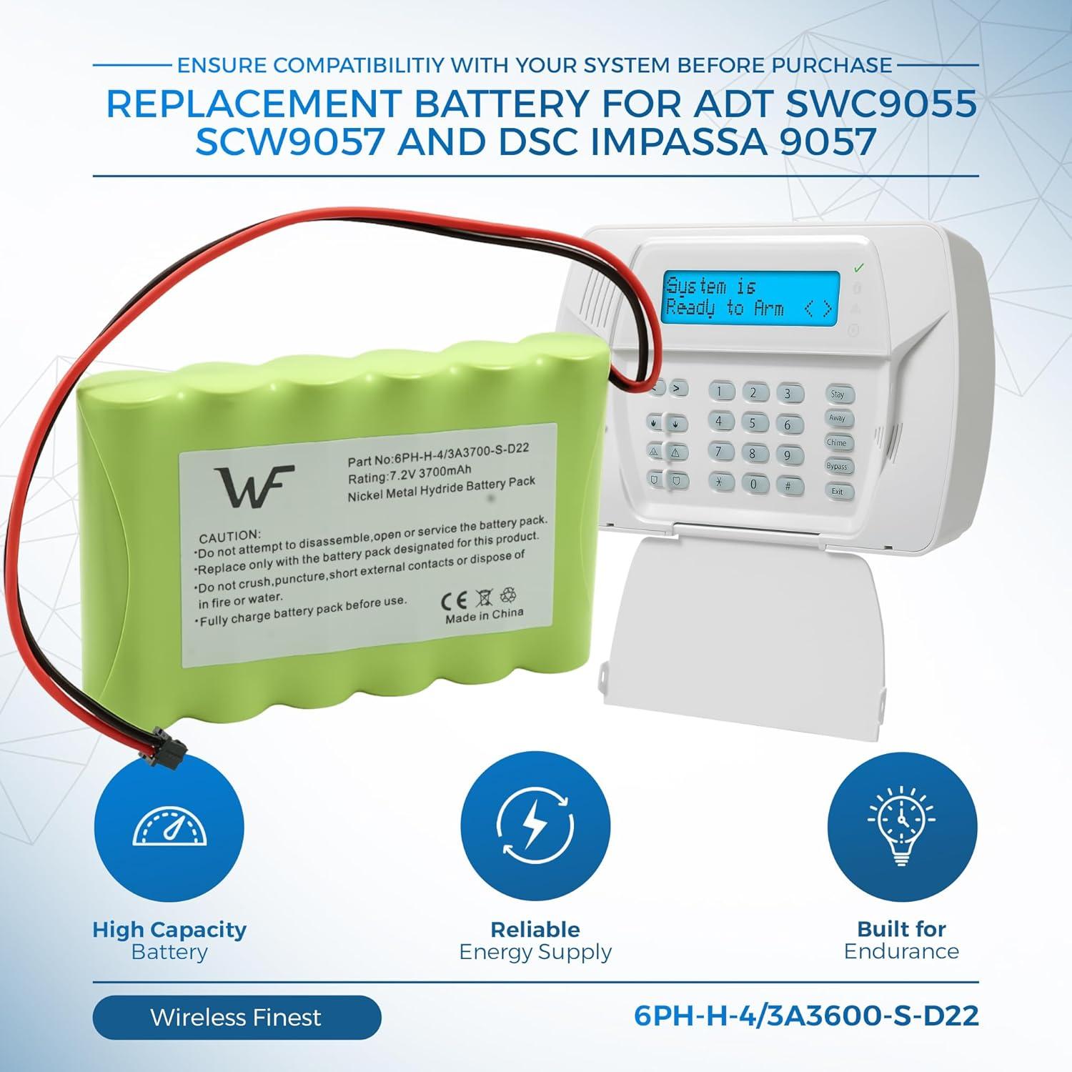 Batería de Reemplazo WirelessFinest 7.2V 3700mAh para DSC