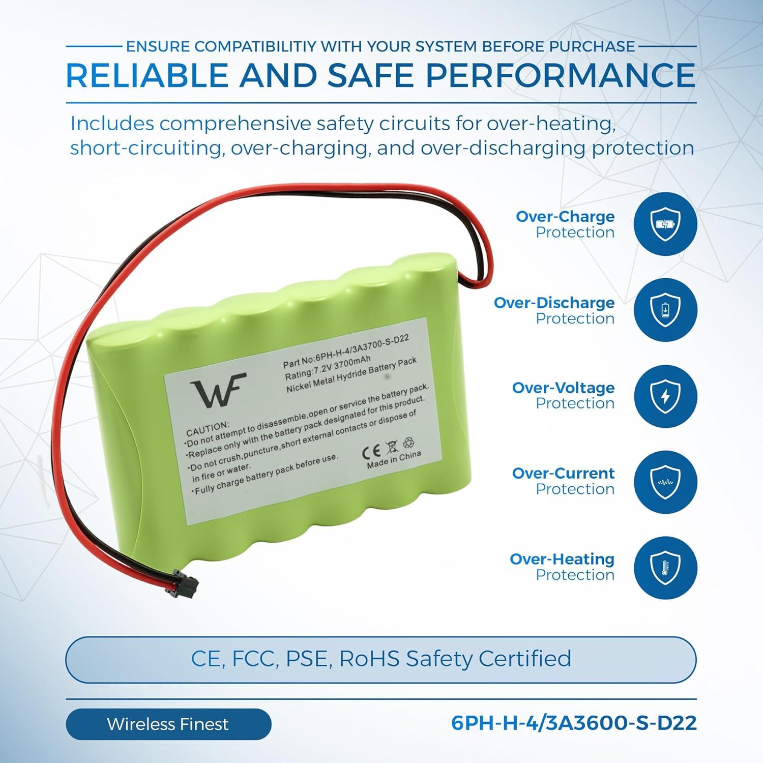 Batería de Reemplazo WirelessFinest 7.2V 3700mAh para DSC