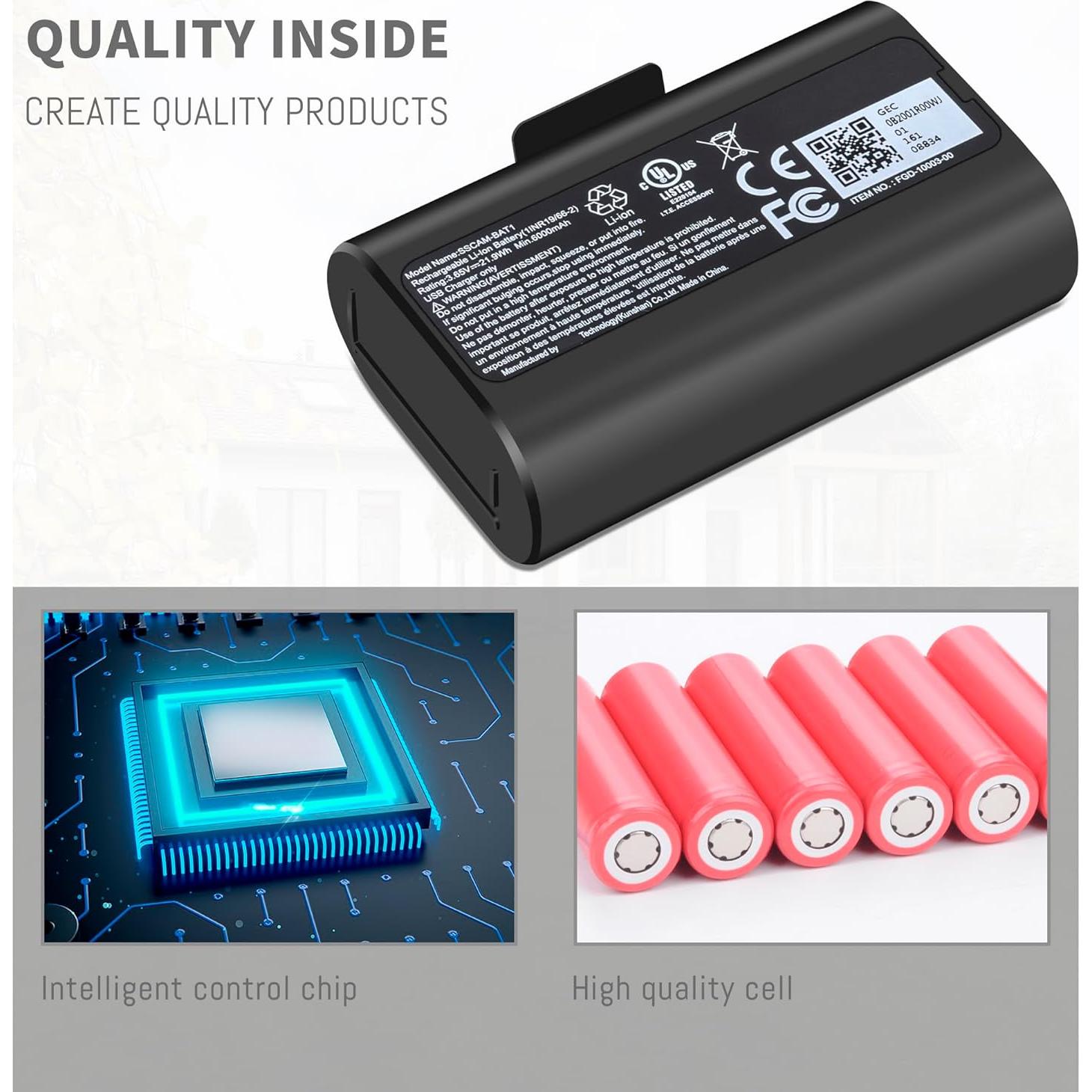 Batería recargable 6000mAh SimpliSafe SSCAM-BAT11 para cámaras