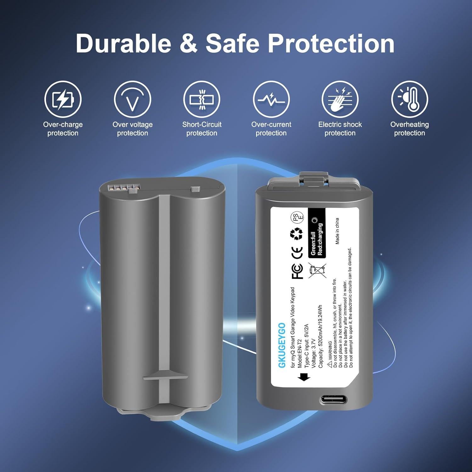 Batería Recargable GKUGEYGO 5200mAh para Teclado myQ