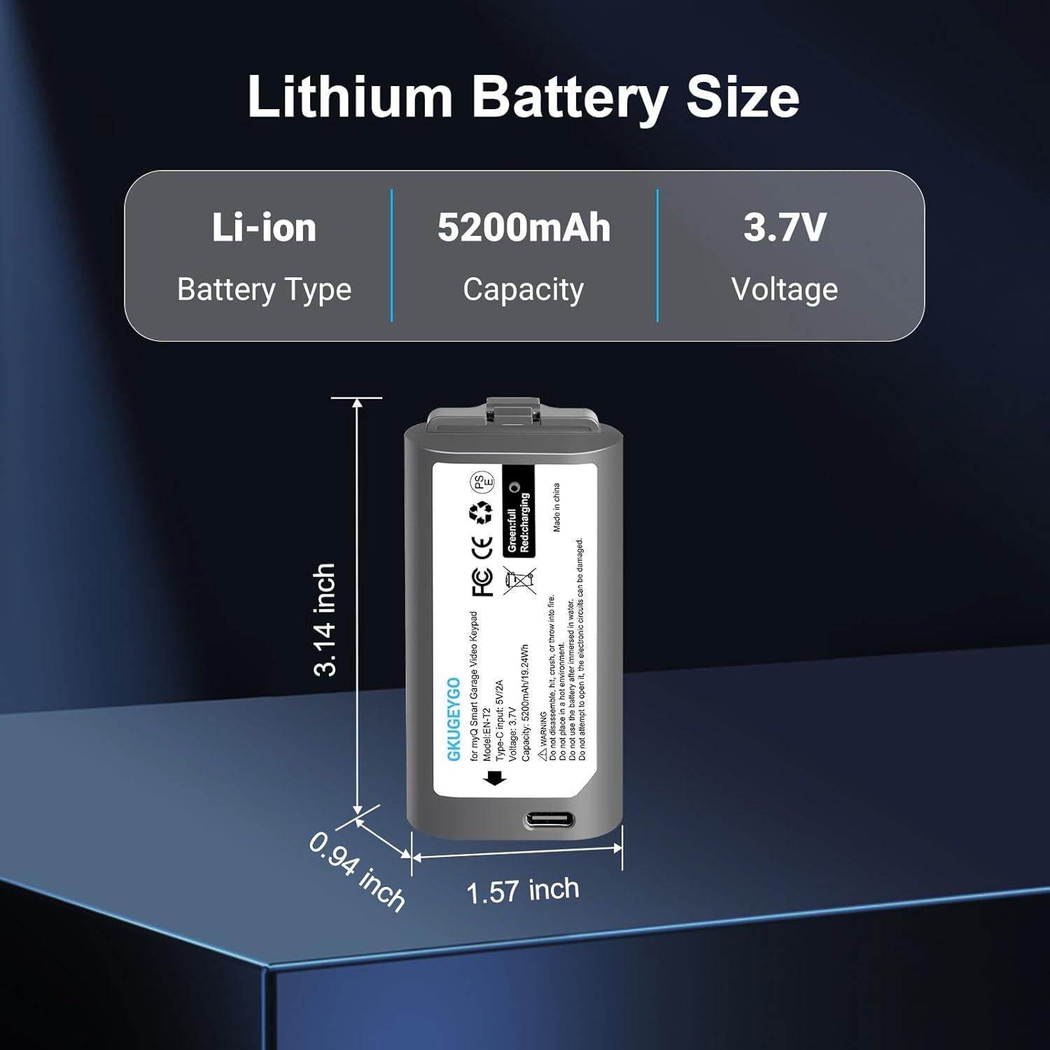 Batería Recargable GKUGEYGO 5200mAh para Teclado myQ