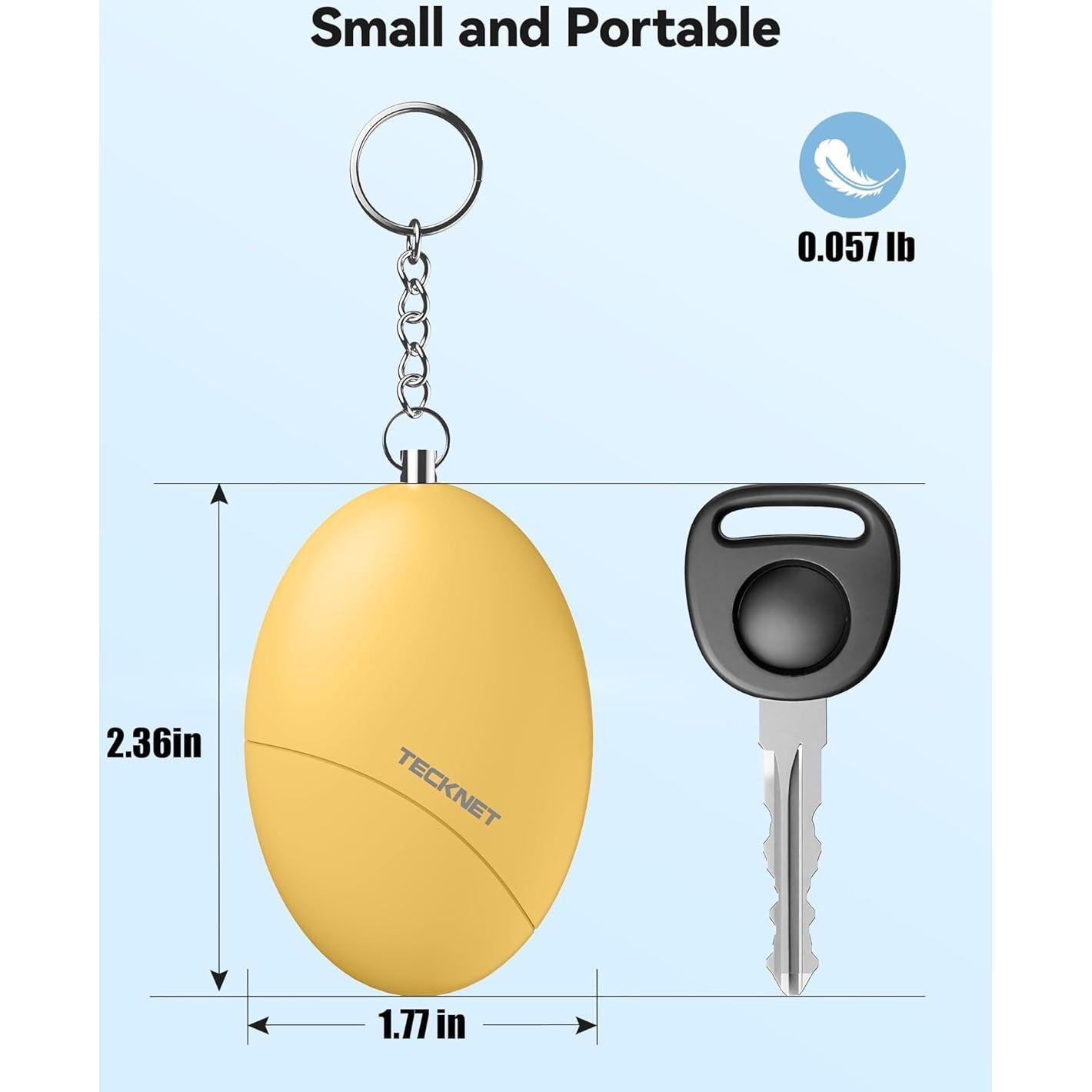 Alarma Personal TECKNET 140dB Llavero de Seguridad 2 Pack