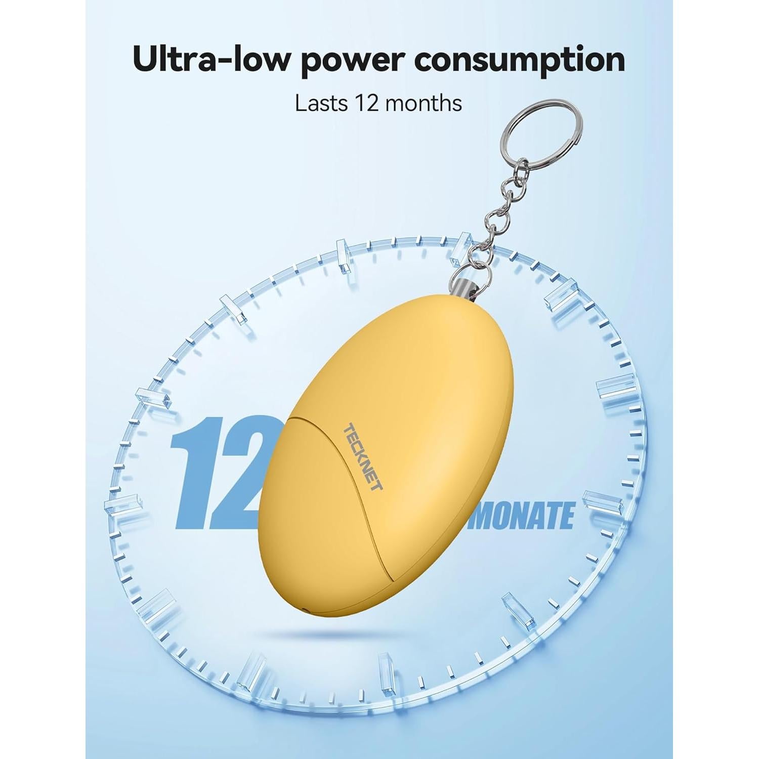 Alarma Personal TECKNET 140dB Llavero de Seguridad 2 Pack