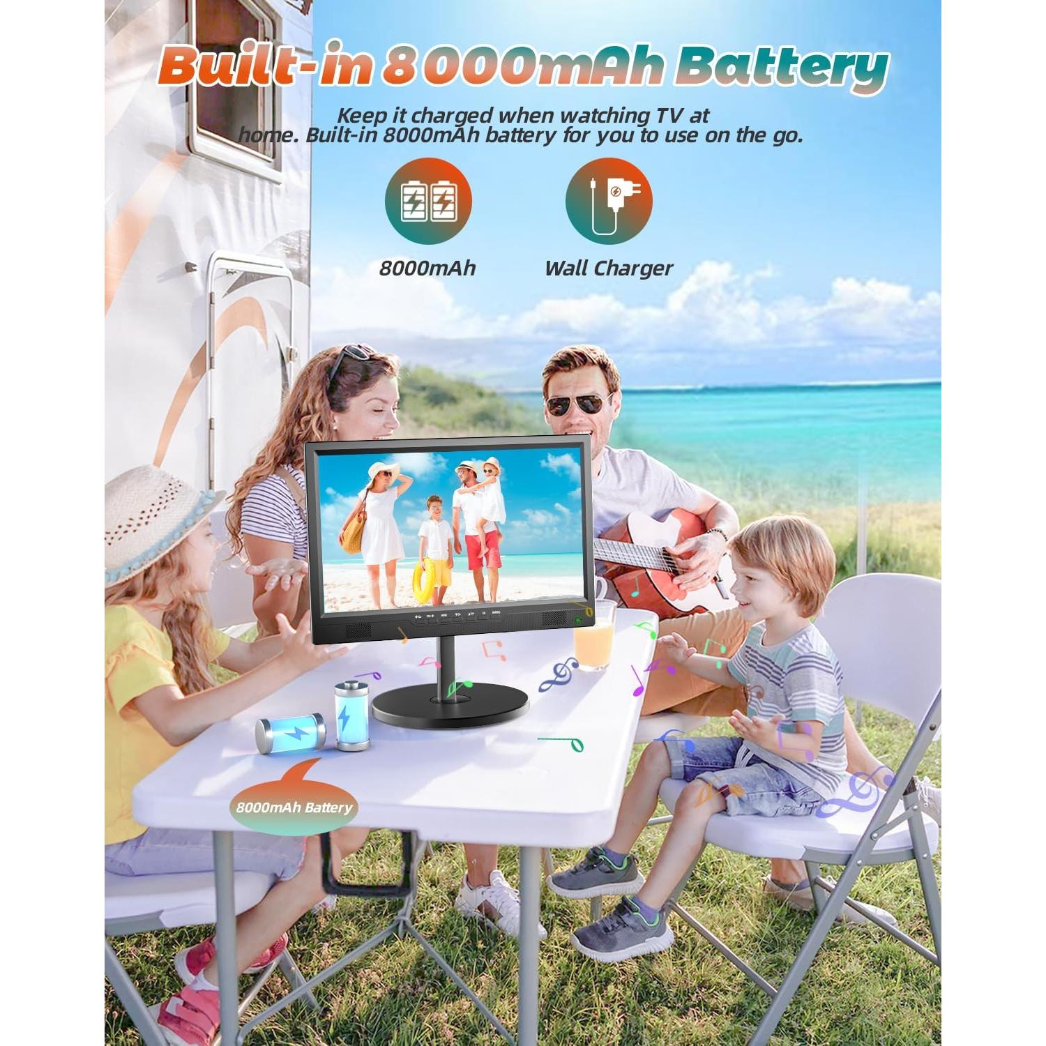 Televisor Portátil Desobry 19.2" 1080P Batería 8000mAh
