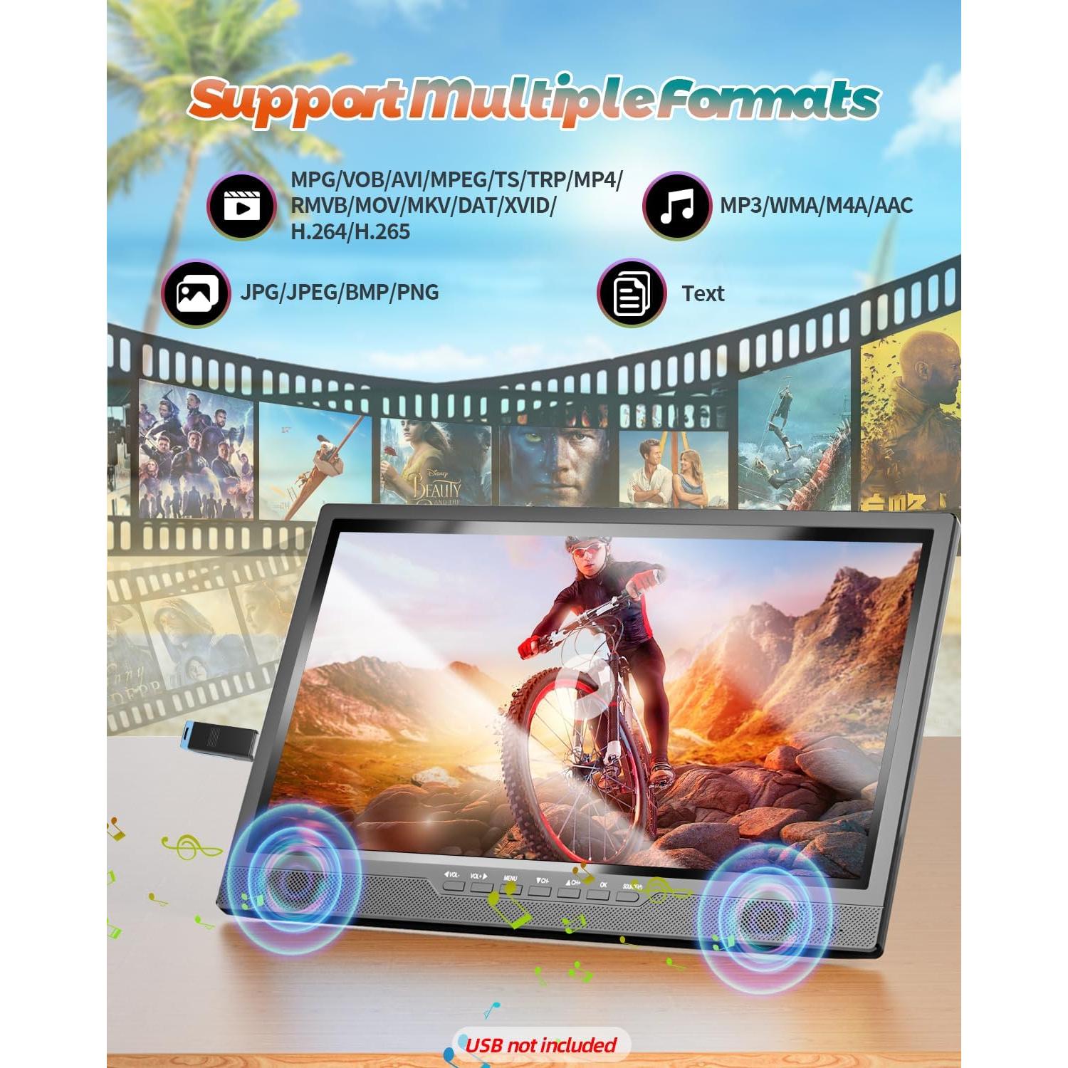 Televisor Portátil Desobry 19.2" 1080P Batería 8000mAh