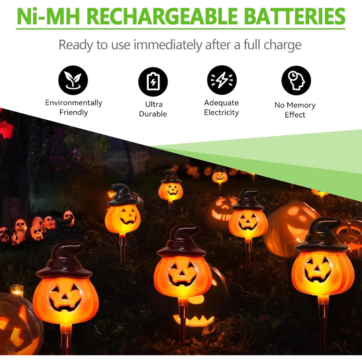 Baterías Recargables AA JINTION 800mAh NiMH Solar - Paquete de 8