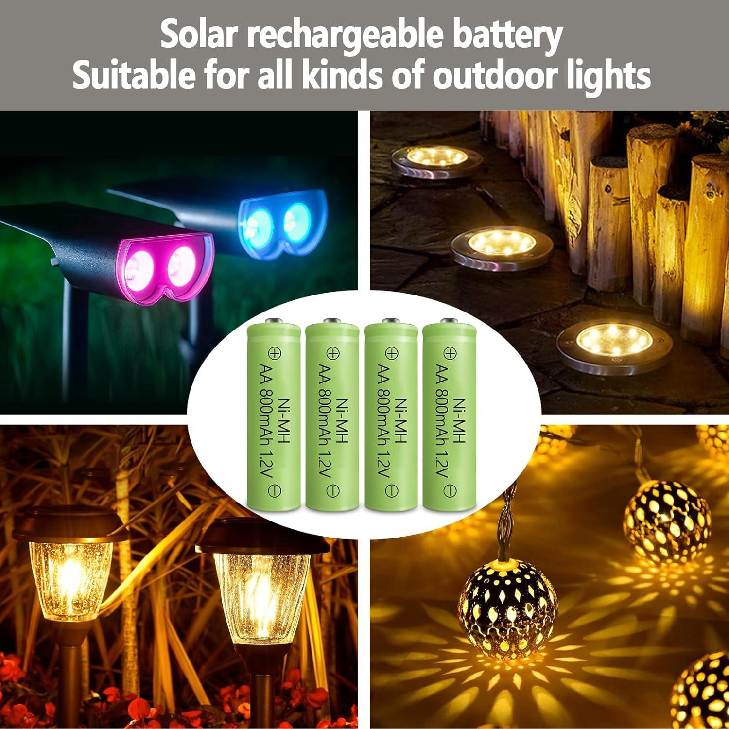 Baterías Recargables AA JINTION 800mAh NiMH Solar - Paquete de 8