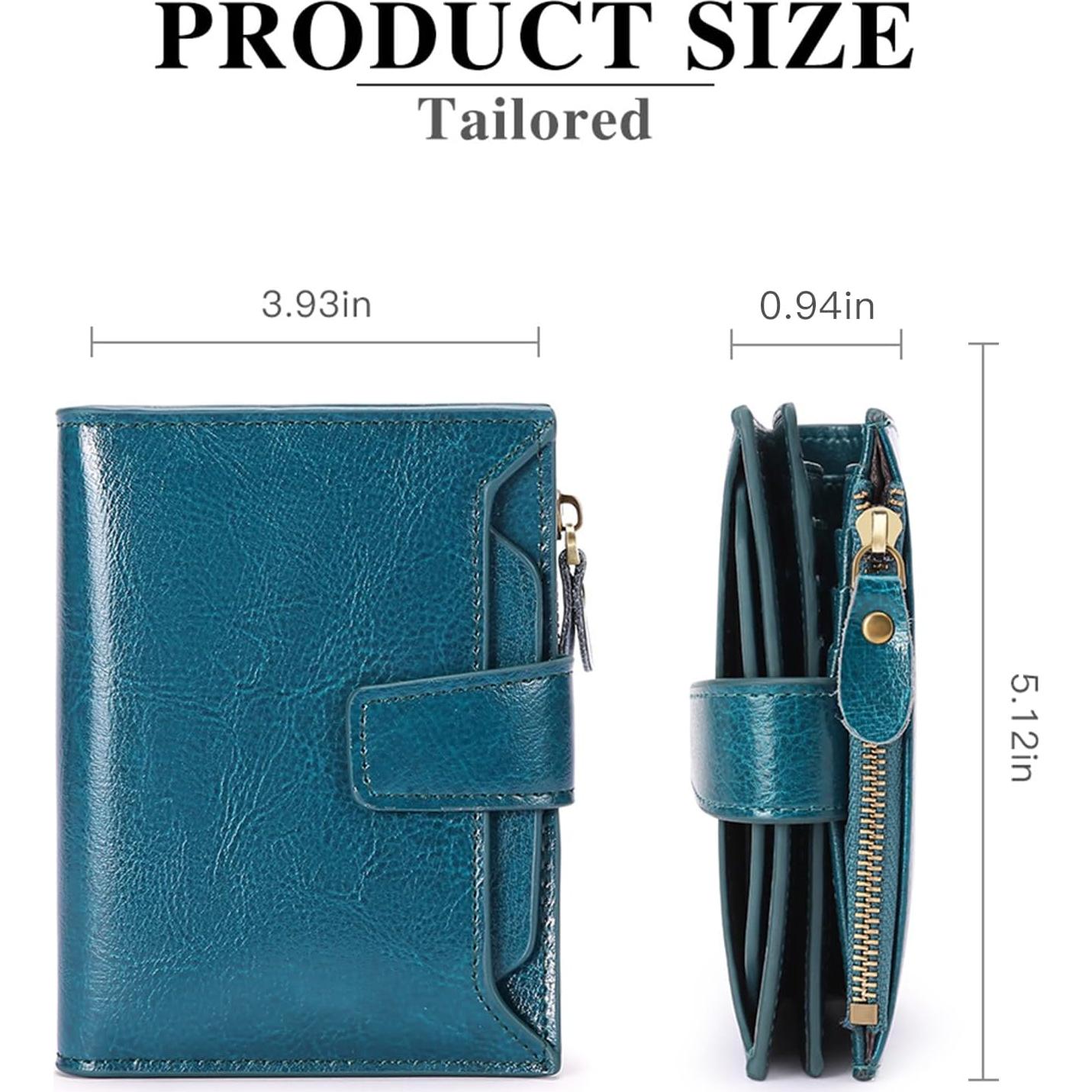 Billetera Compacta de Cuero FALAN MULE para Mujer Azul