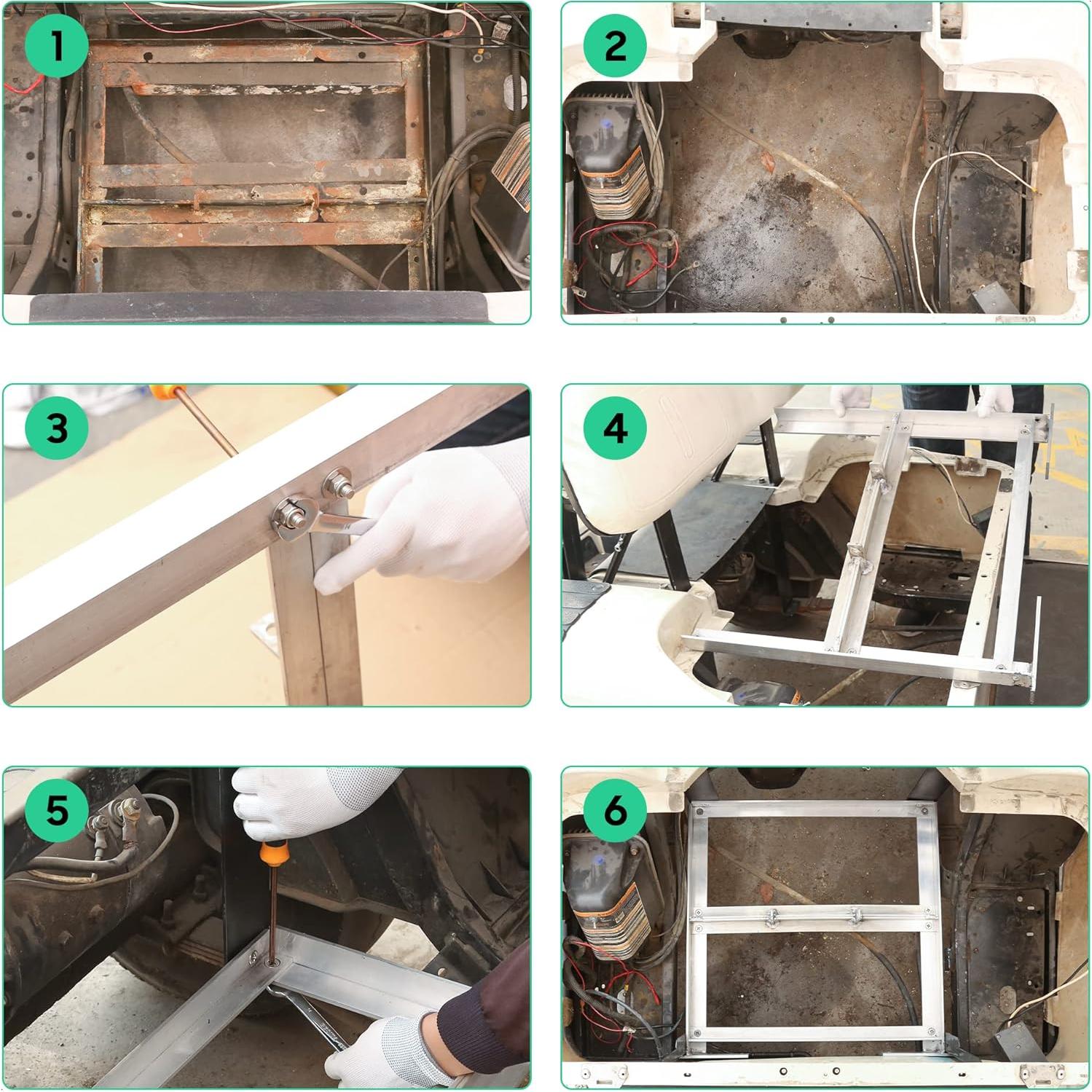 Bandeja de Batería Aluminio 10L0L para EZGO TXT 1994-2013