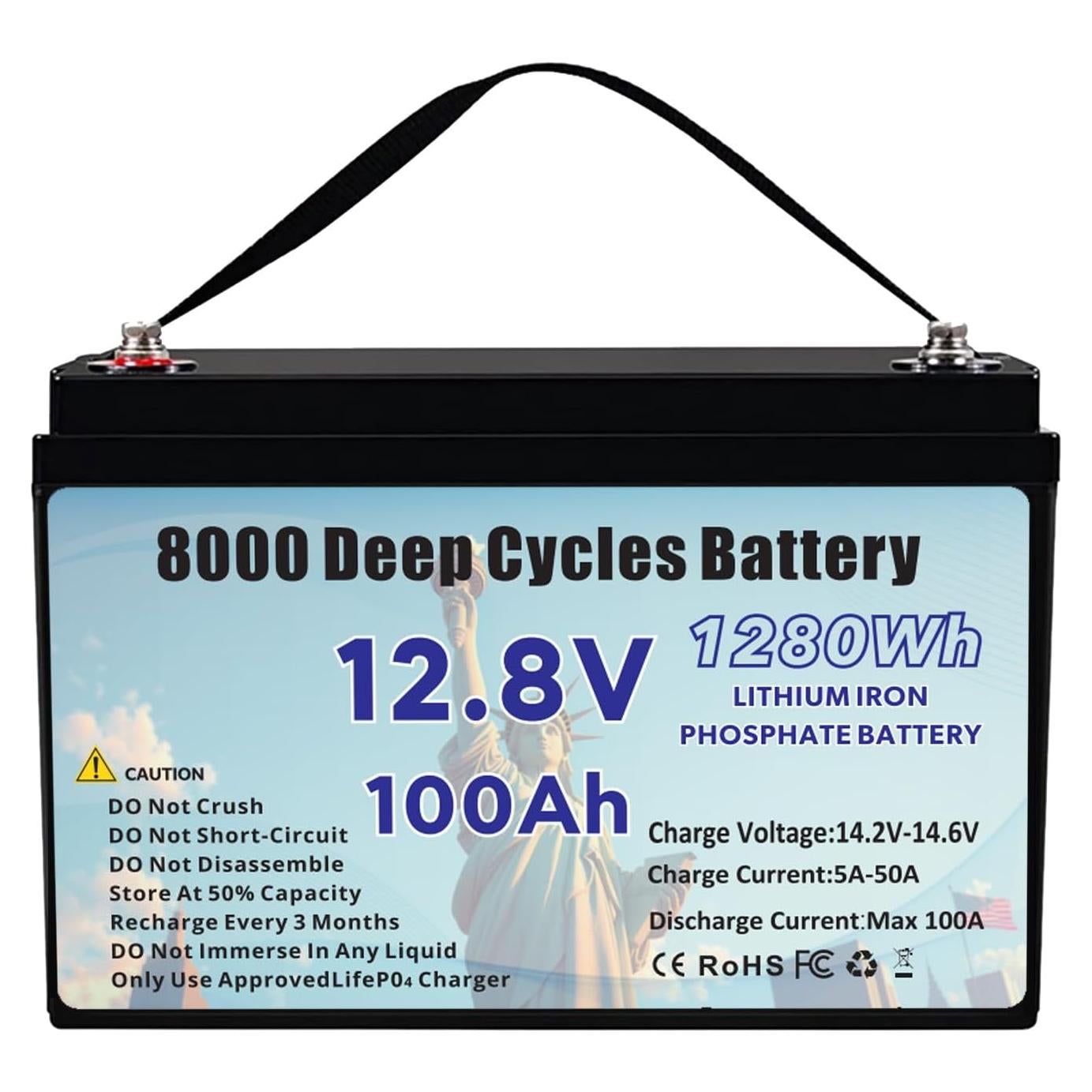 Batería de Litio 12.8V 100Ah Genérico con BMS 8000 ciclos