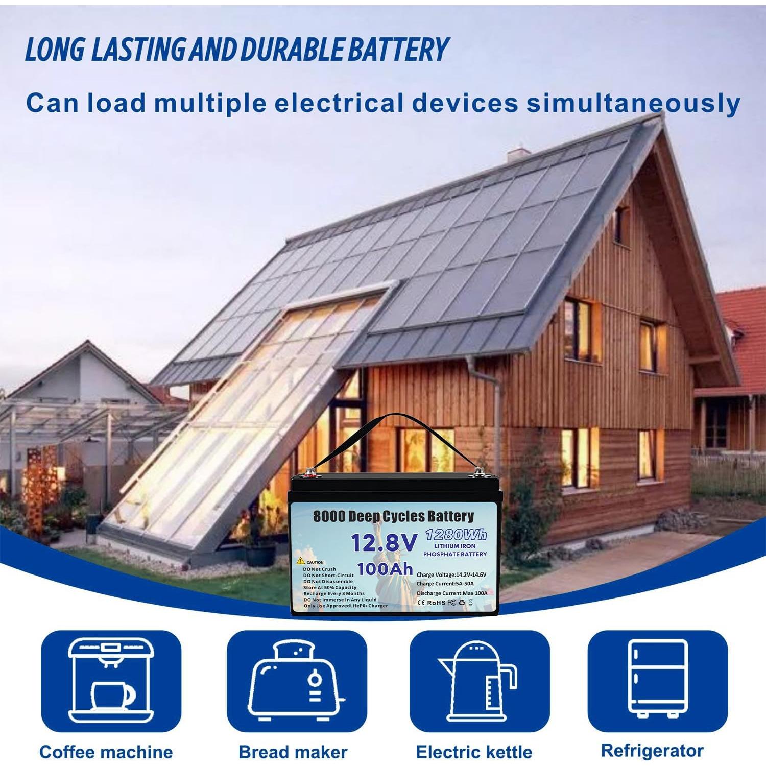 Batería de Litio 12.8V 100Ah Genérico con BMS 8000 ciclos