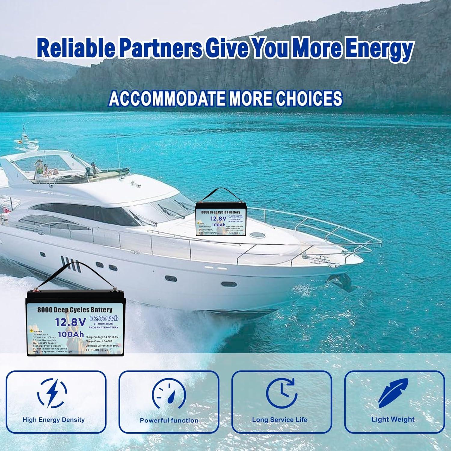 Batería de Litio 12.8V 100Ah Genérico con BMS 8000 ciclos