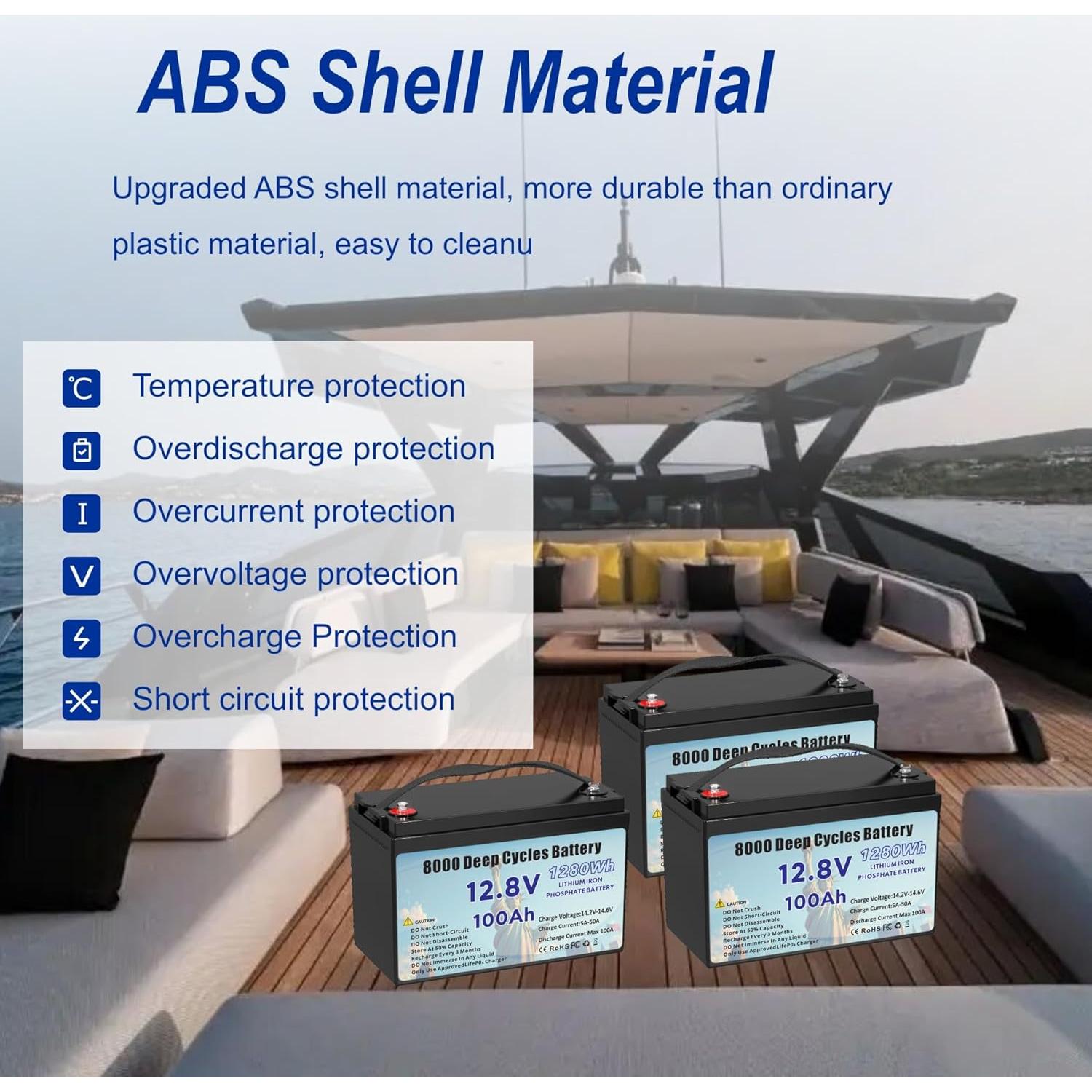 Batería de Litio 12.8V 100Ah Genérico con BMS 8000 ciclos