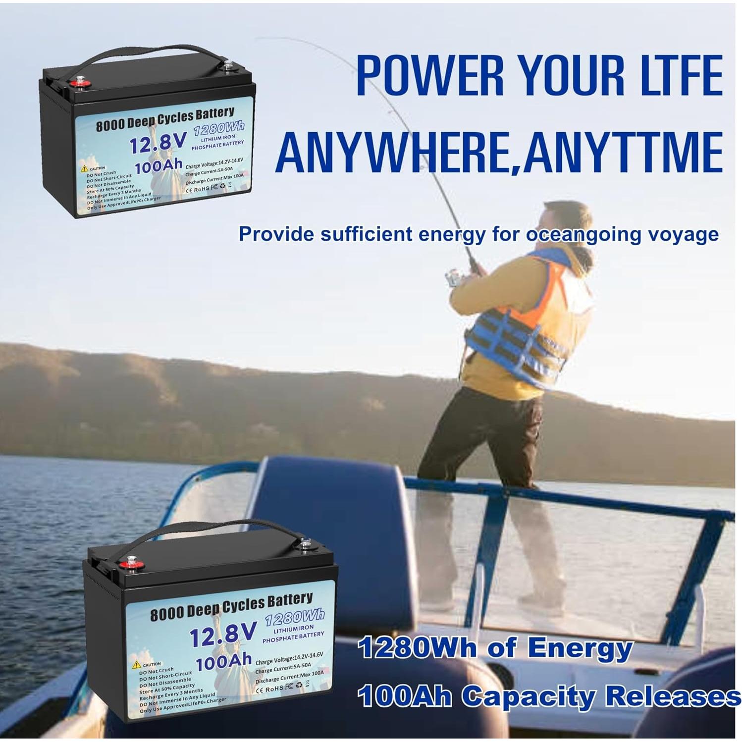 Batería de Litio 12.8V 100Ah Genérico con BMS 8000 ciclos