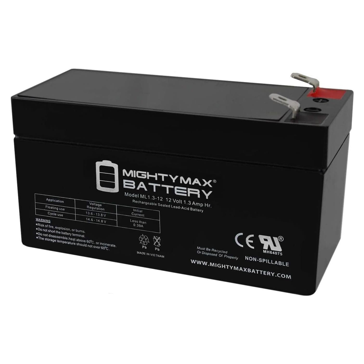 Batería recargable 12V 1.3Ah Mighty Max ML1.3-12 SLA