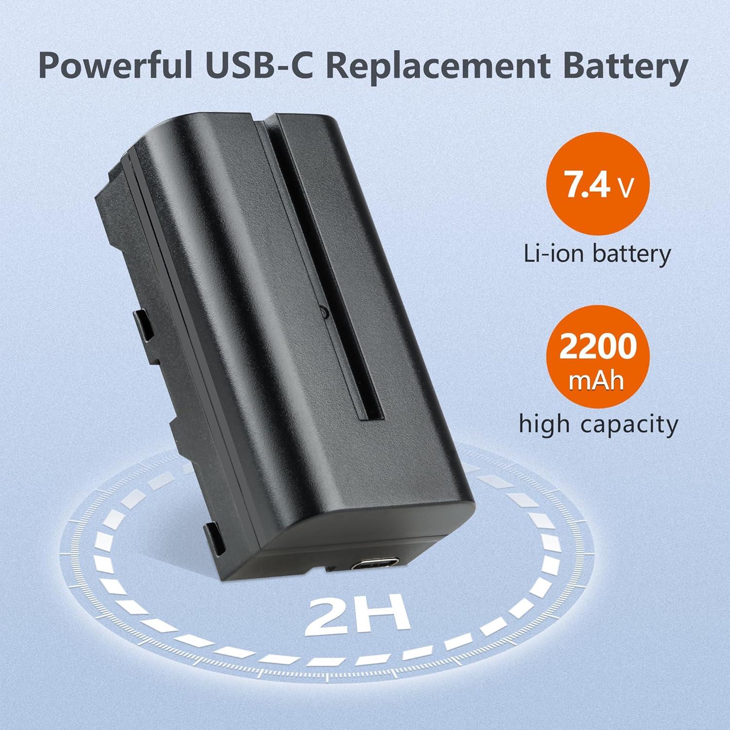 Batería Recargable NP-F550 VILTROX 2200mAh Paquete de 2