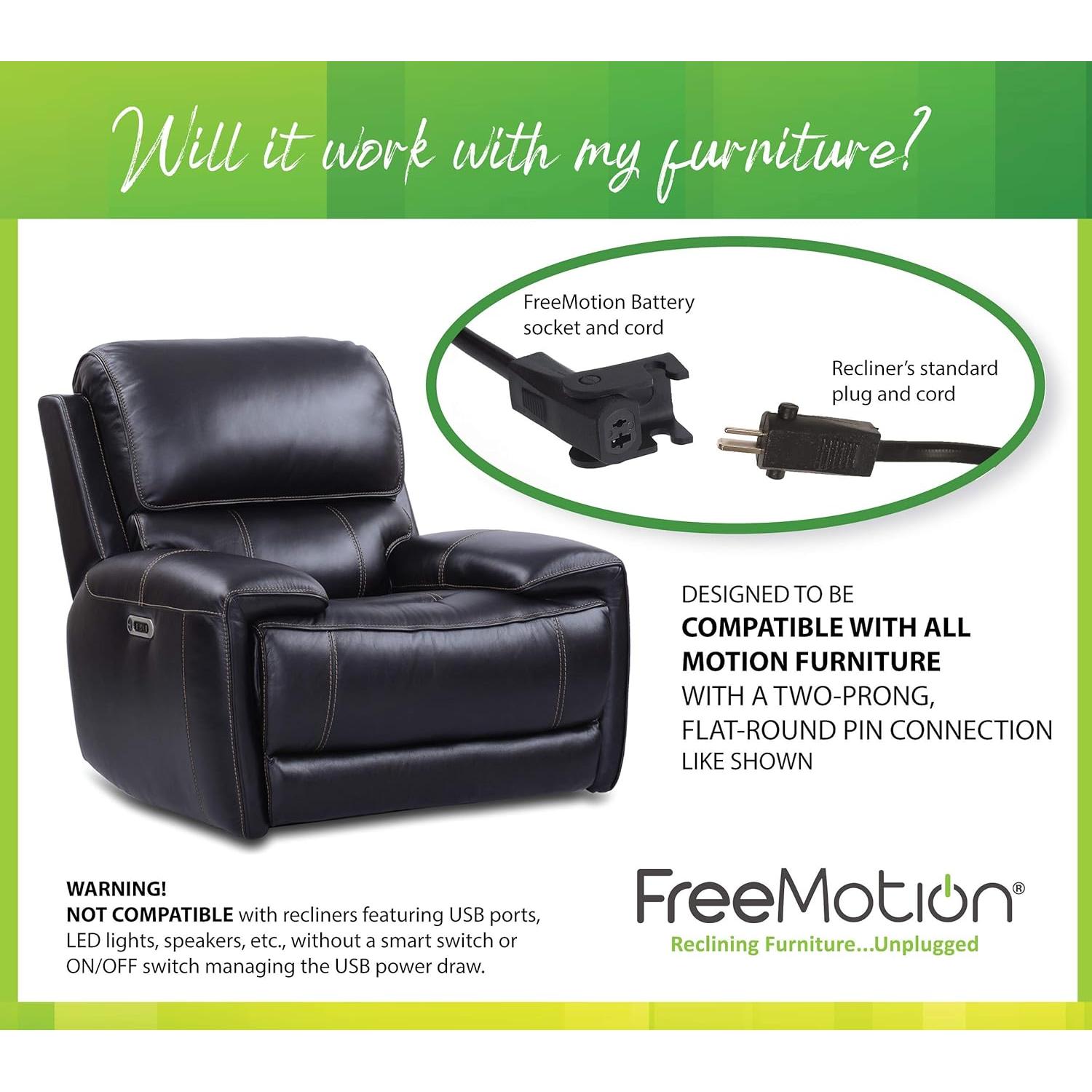 Batería Recargable FreeMotion 5000 mAh para Sofá Reclinable