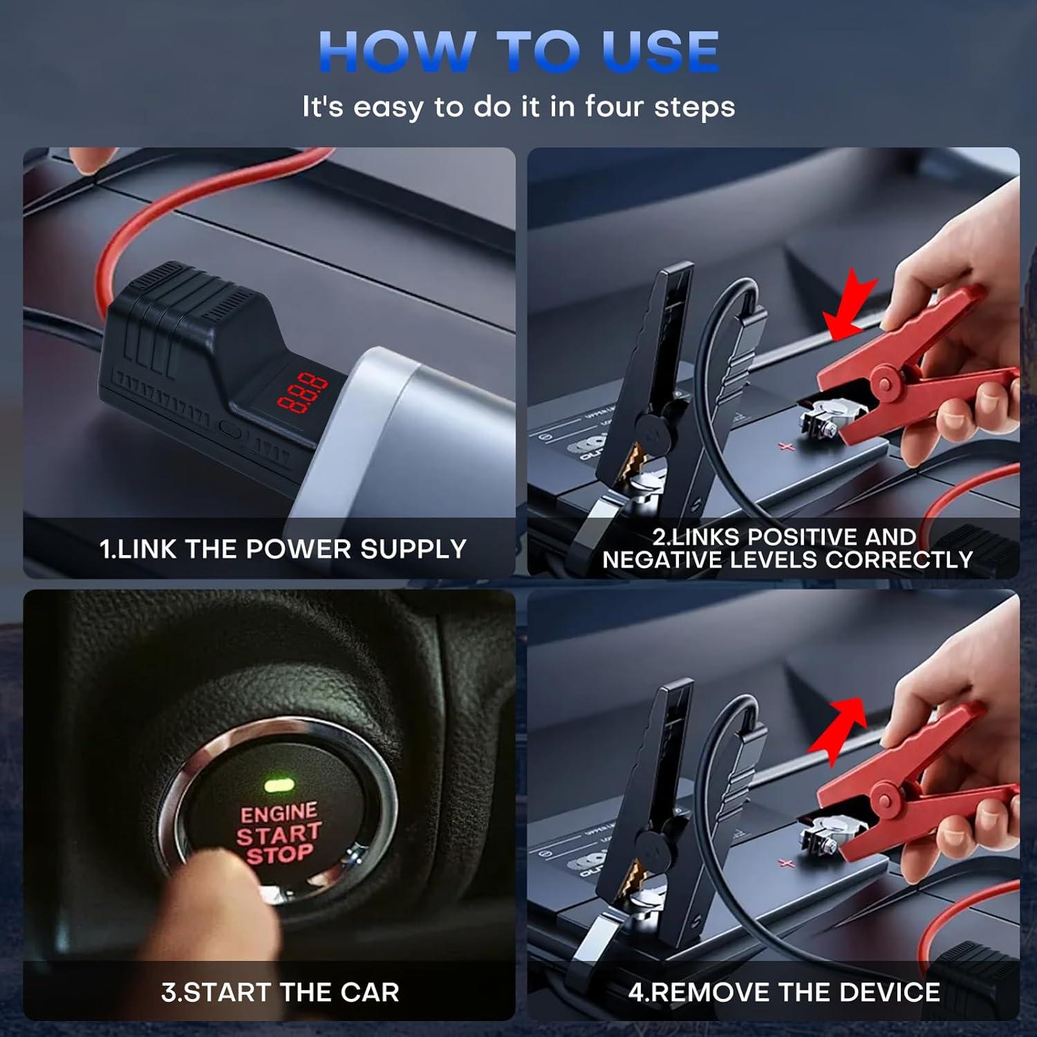 Pinzas de Arranque Inteligente DY Power Sun 1500A 12V