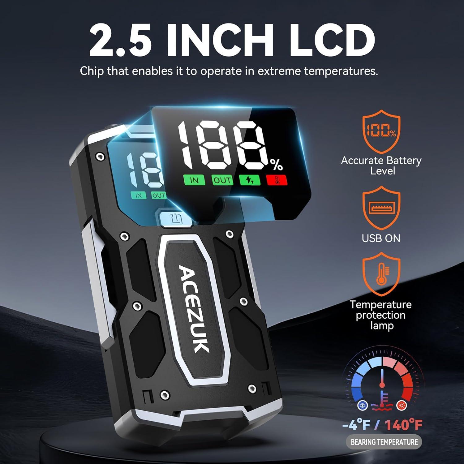 Arrancador de Salto ACEZUK M01 6000A 12V para Autos y Motos