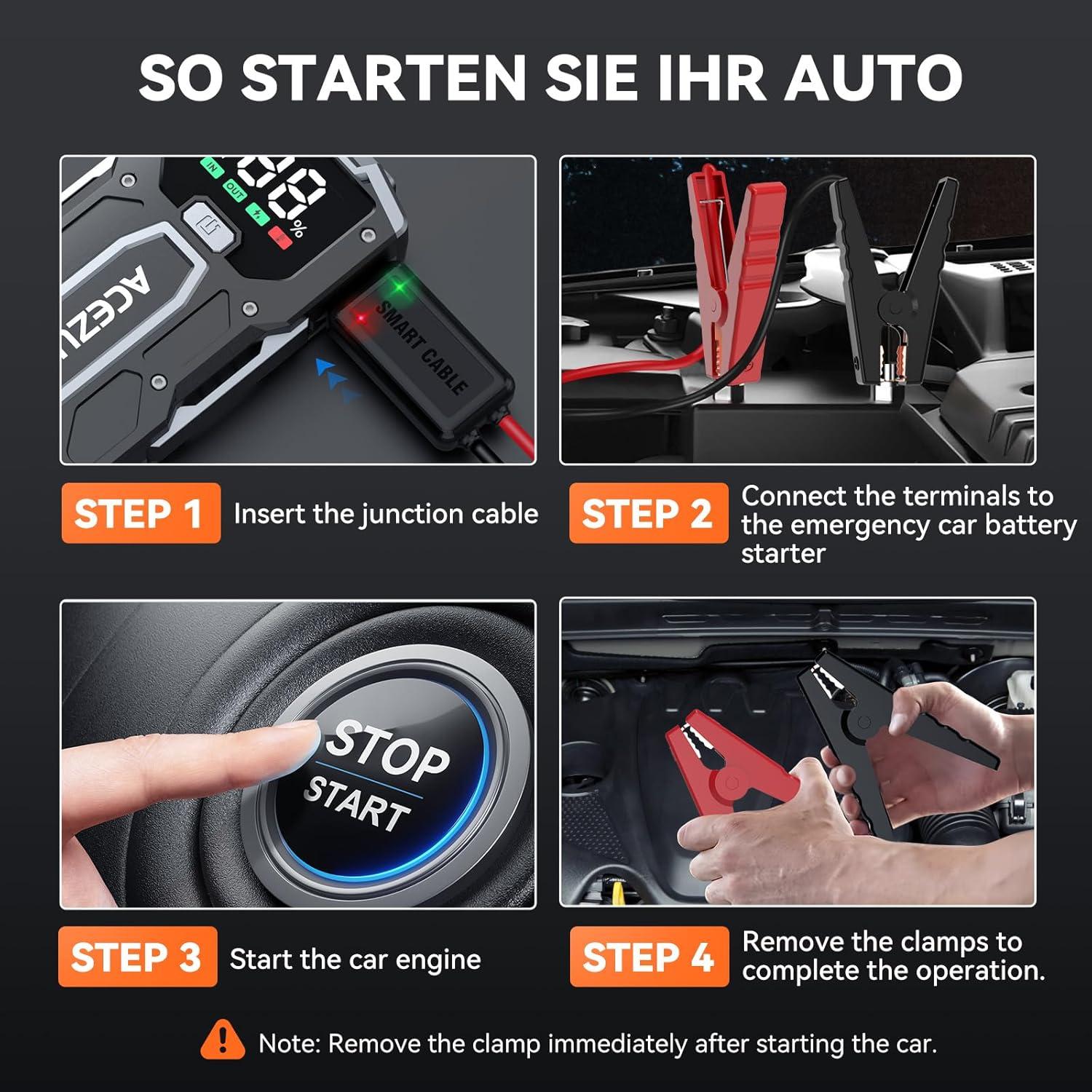 Arrancador de Salto ACEZUK M01 6000A 12V para Autos y Motos