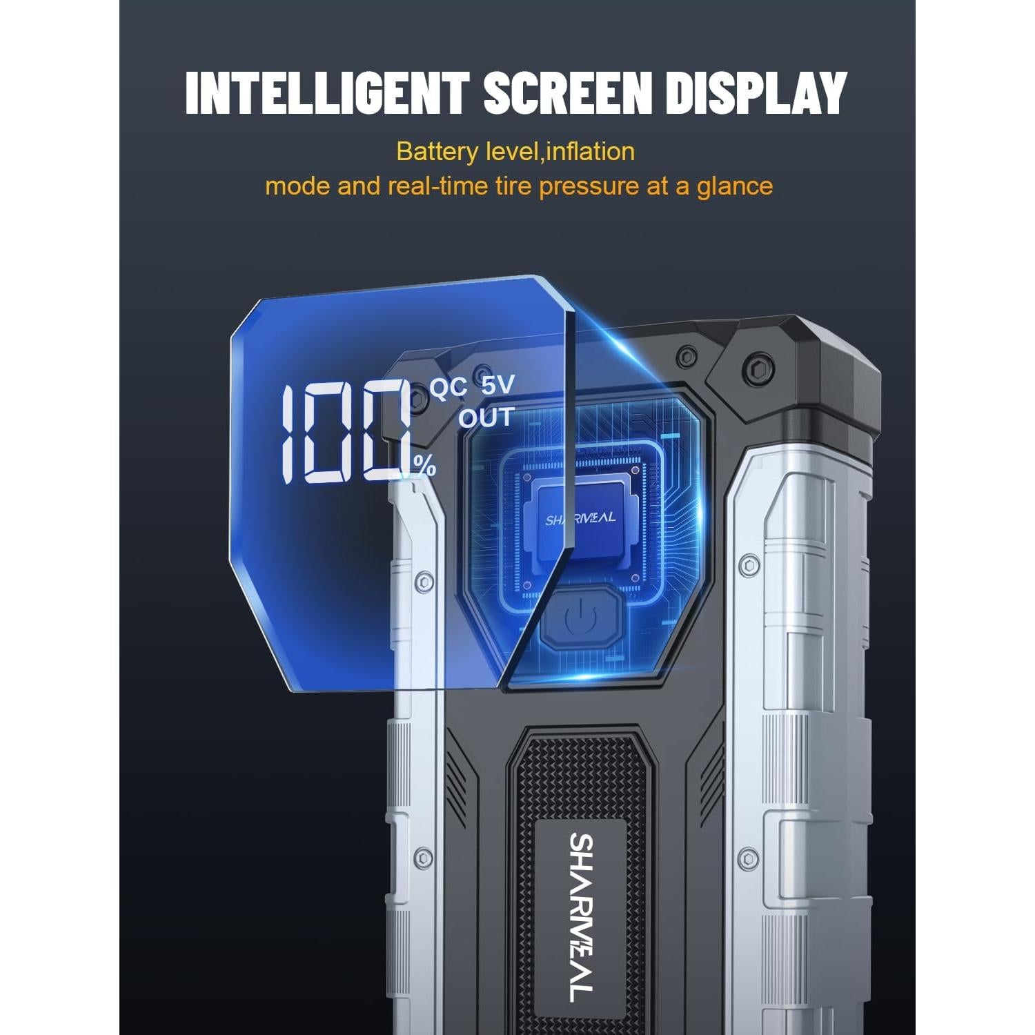 Arrancador de Coche Sharmeal 5000A 12V con Luz LED y USB