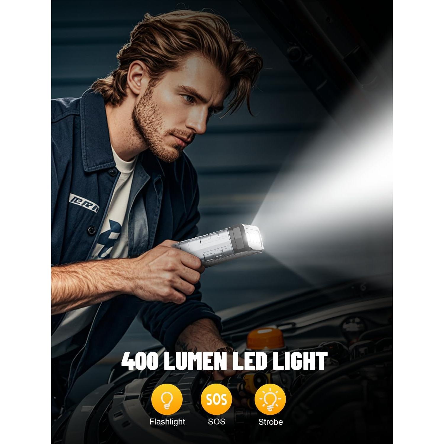 Arrancador de Coche Sharmeal 5000A 12V con Luz LED y USB