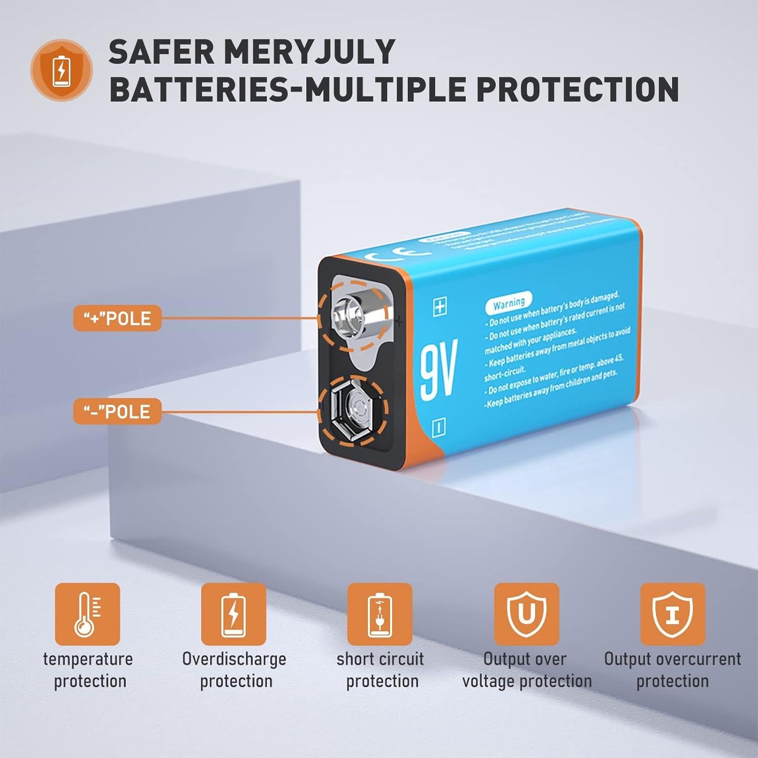 Batería Recargable 9V Maxwel 650mAh con Cable USB-C (Paquete de 2)