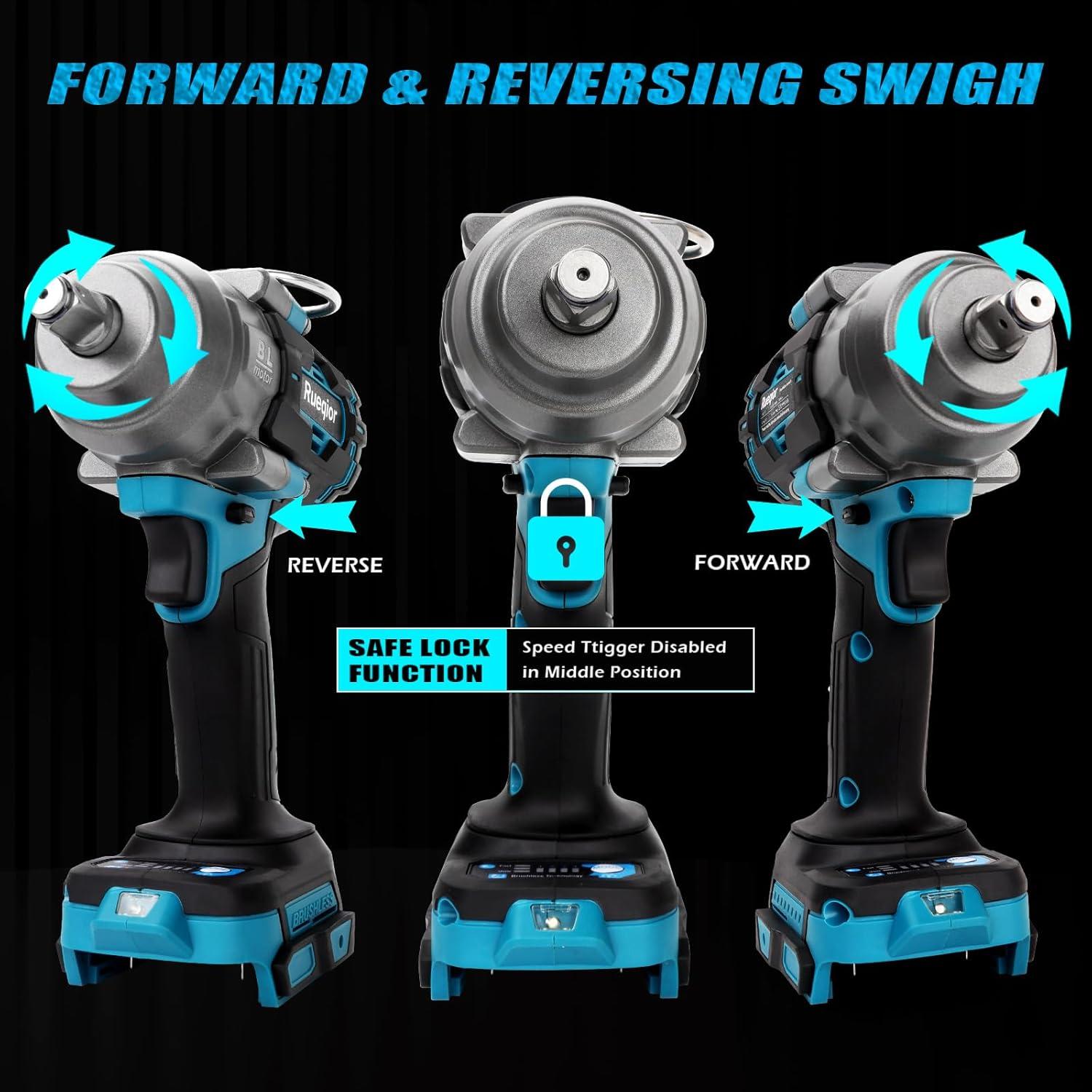 Llave de impacto inalámbrica 1/2" Makita 18V 1360N.m 4 modos