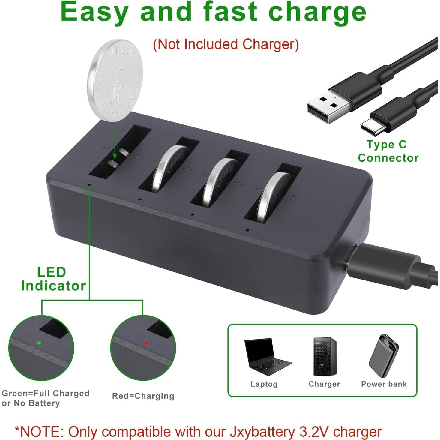 Baterías Recargables CR2032 3V Litio JOXIYECLTL Paquete de 5