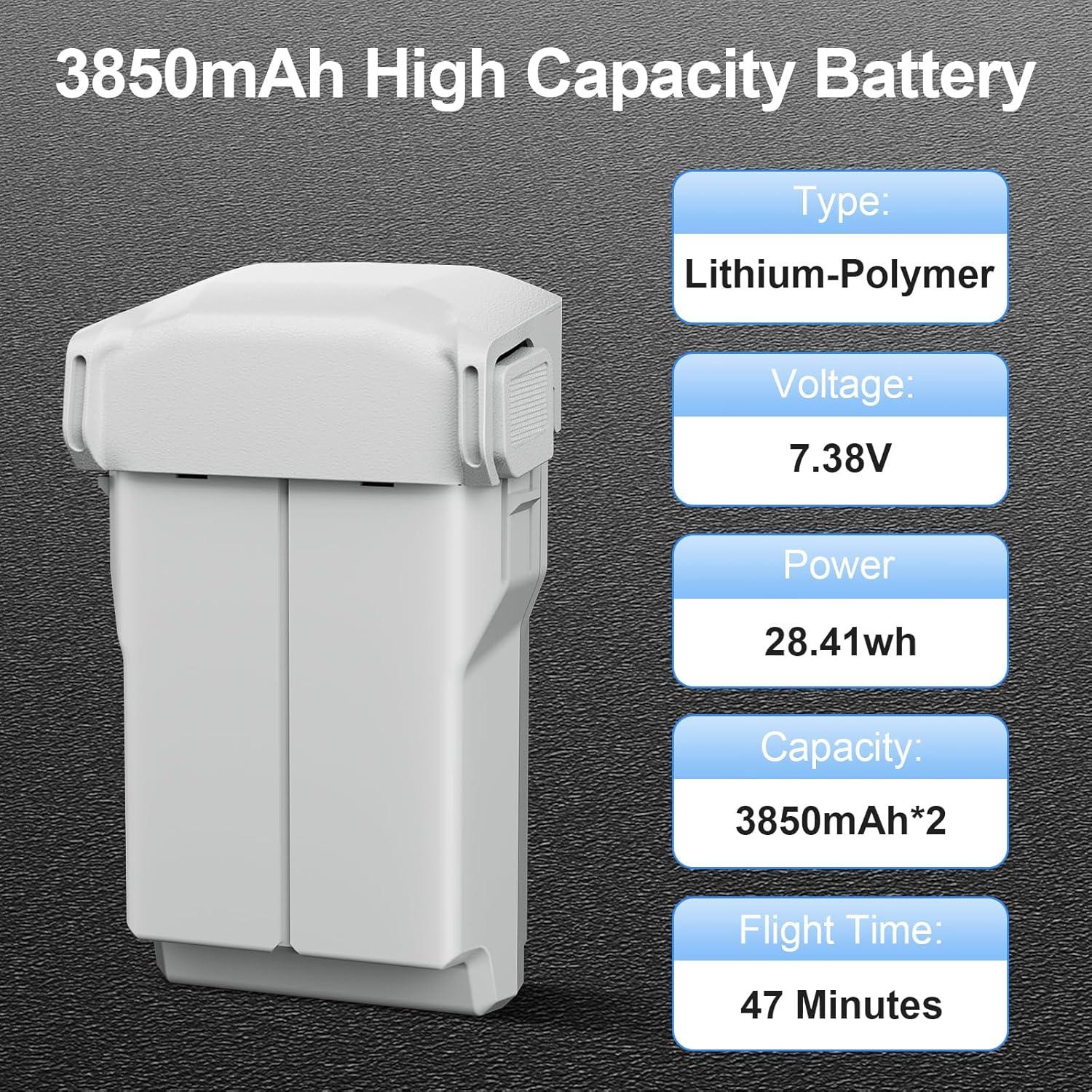 Batería Plus MVMOD para DJI Mini 3/4 Pro - 3850mAh, 2 Pzas