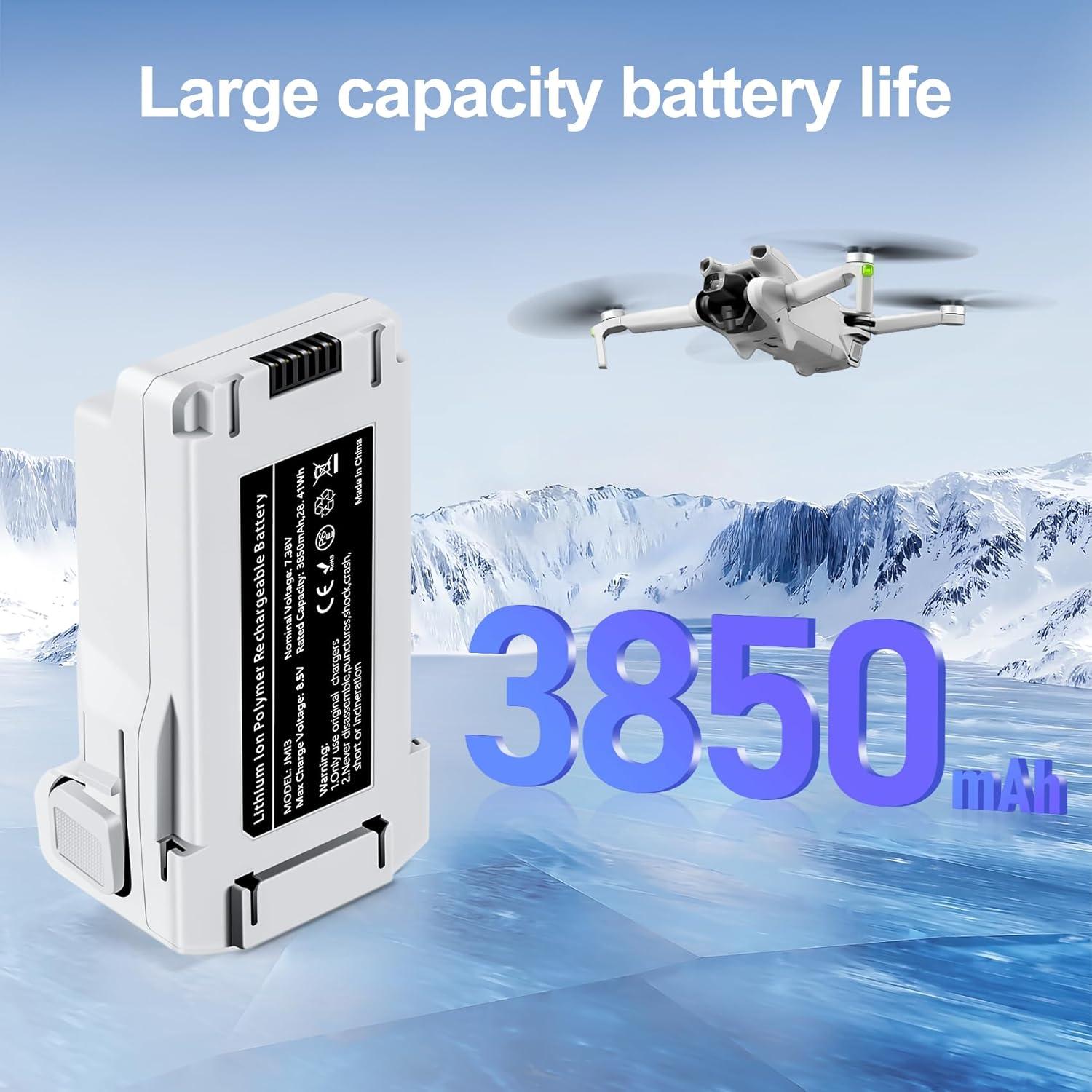 2 Baterías de Vuelo Inteligente PoweLyt 3850mAh para DJI Mini