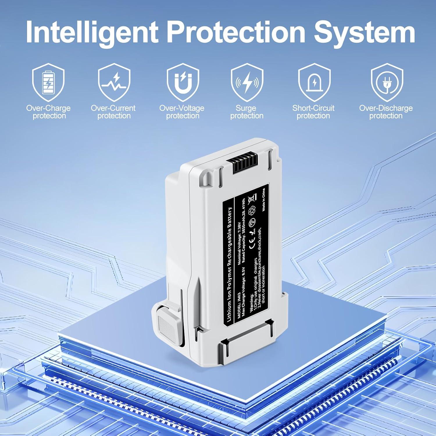 2 Baterías de Vuelo Inteligente PoweLyt 3850mAh para DJI Mini