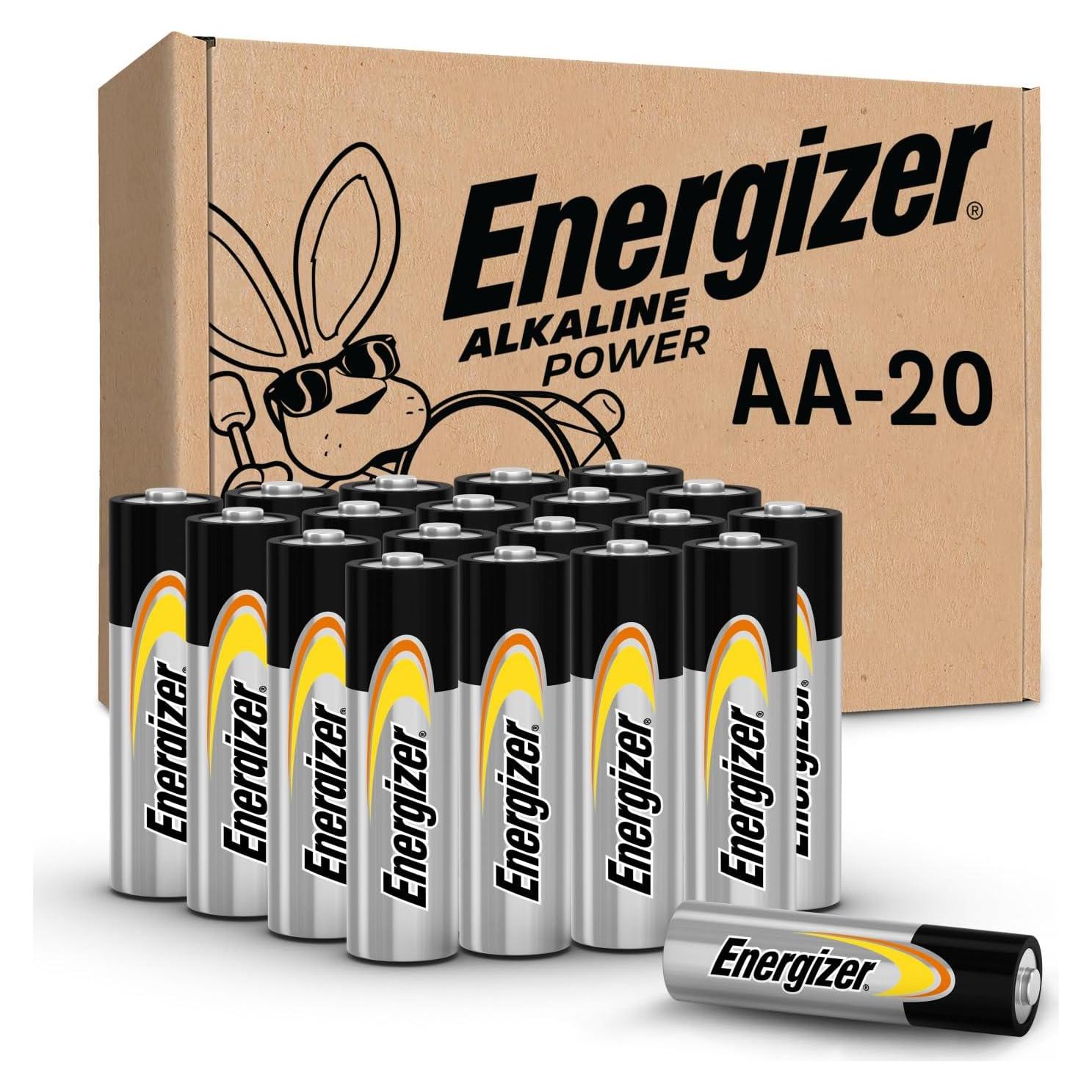 Baterías AA Energizer Alkaline Power, Paquete de 20 Unidades