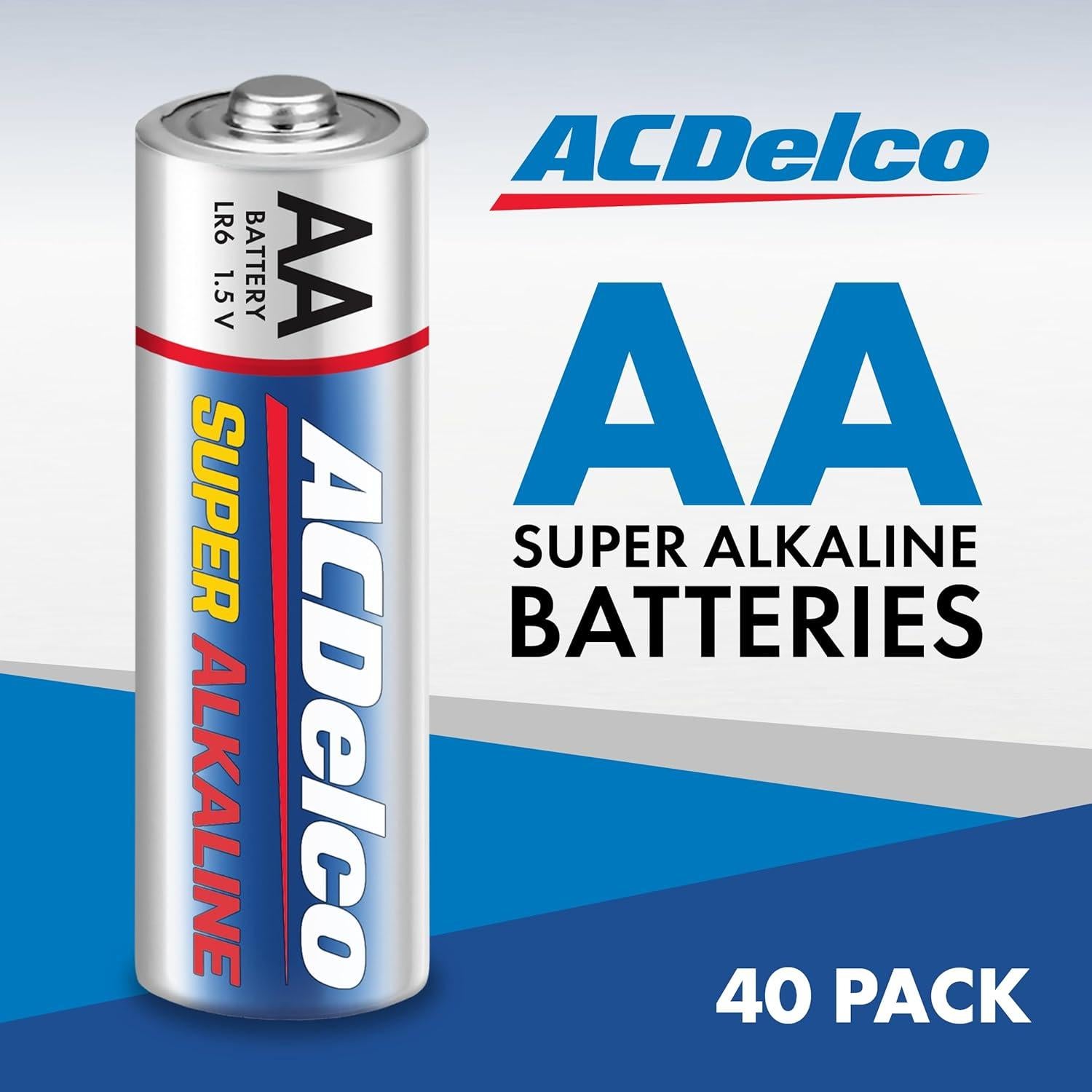 Baterías AA Alcalinas ACDelco 40 Piezas 1.5V Potencia Duradera