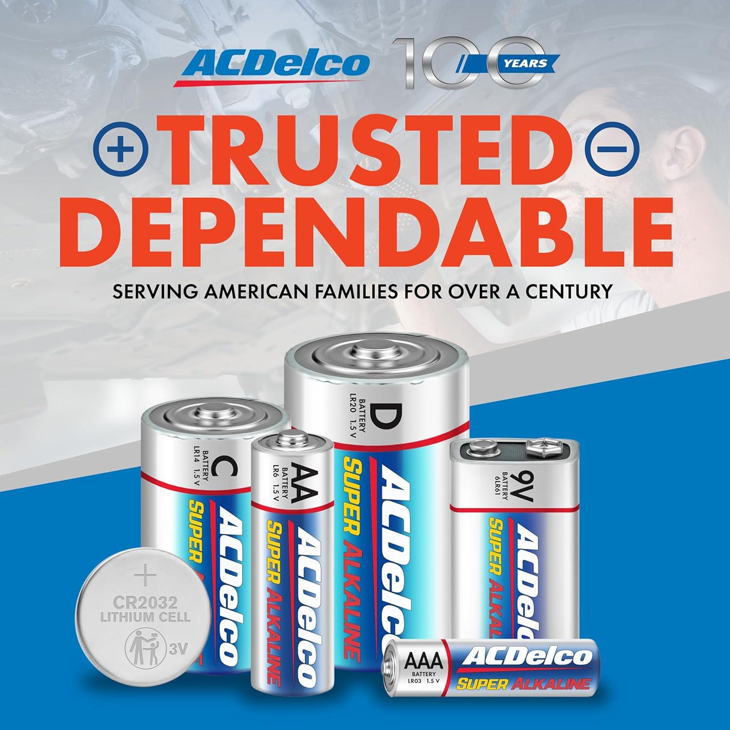 Baterías AA Alcalinas ACDelco 40 Piezas 1.5V Potencia Duradera