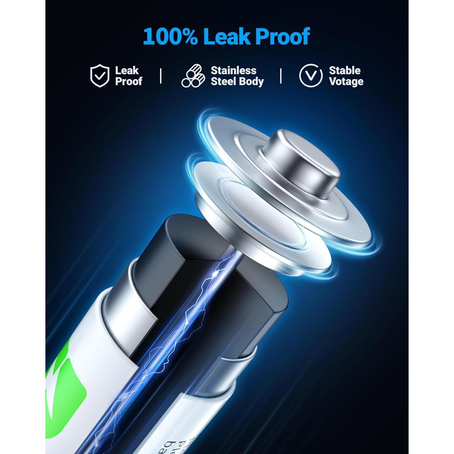 Baterías AA EBL 20 Piezas Alcalinas 1.5V Larga Duración