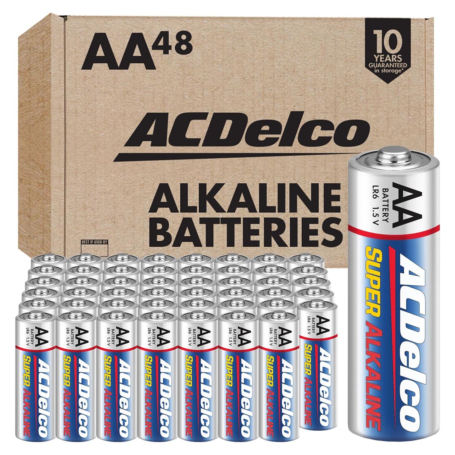 Baterías AA ACDelco Alcalinas 48 Unidades 1.5V Potencia Duradera