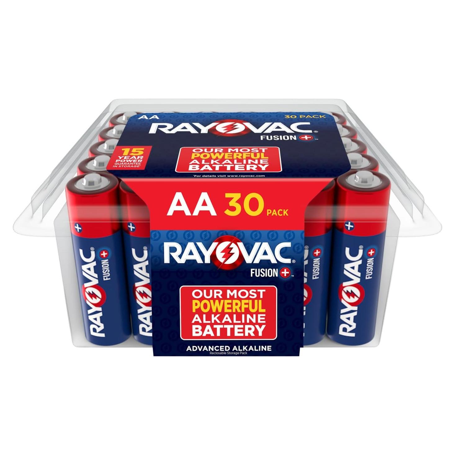Baterías Alcalinas AA Rayovac Fusion 30 Piezas - Alto Rendimiento