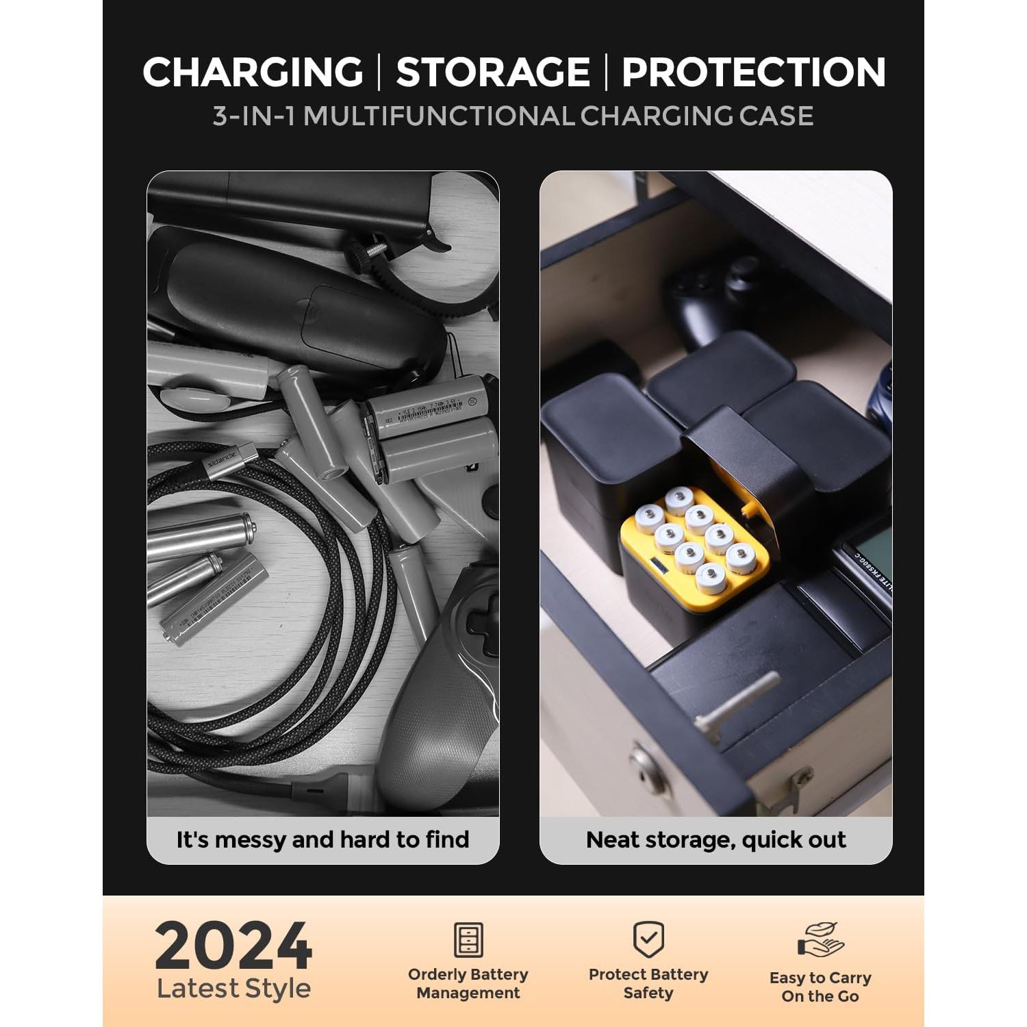 Baterías recargables AA imuto 3600mWh con cargador rápido 8 unidades