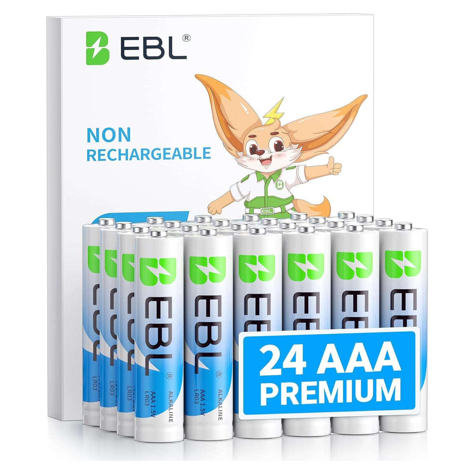 Baterías Alcalinas AAA EBL 24 Piezas 1.5V Larga Duración