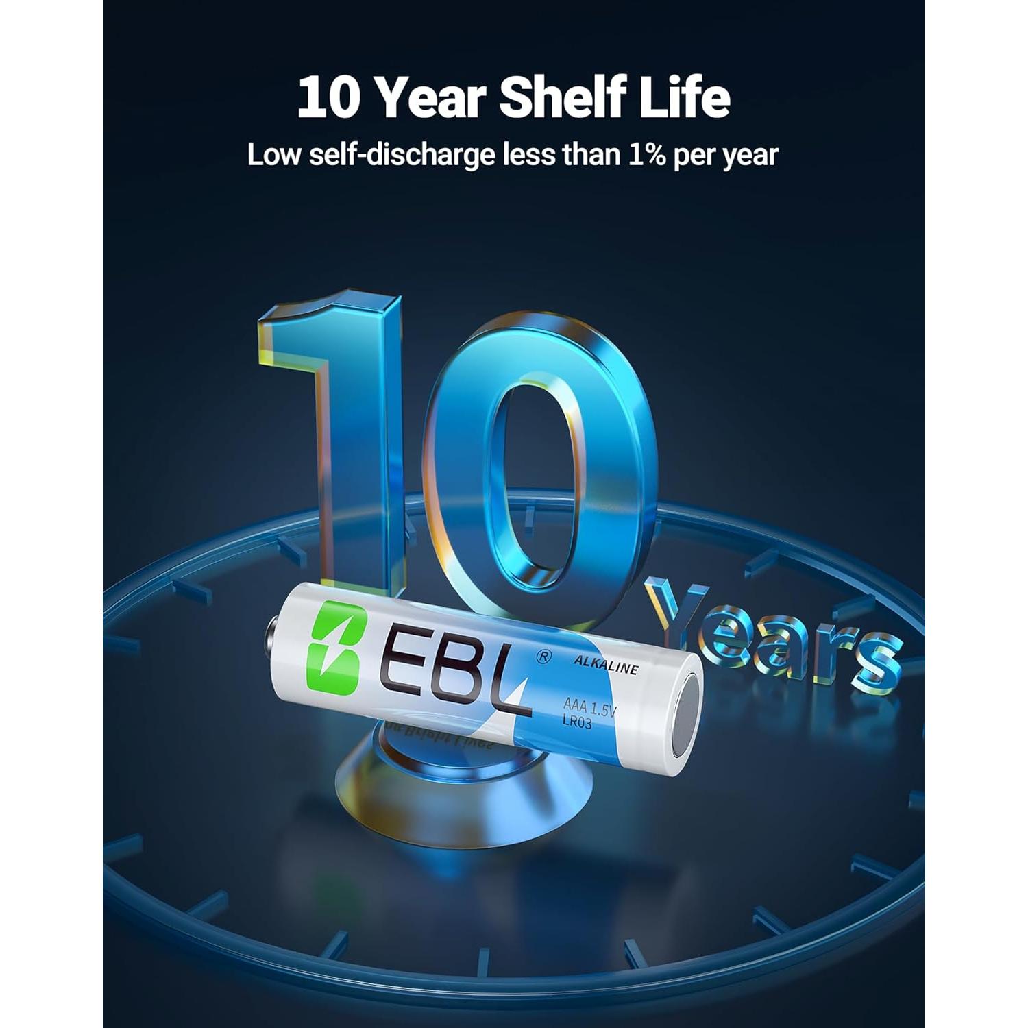 Baterías Alcalinas AAA EBL 24 Piezas 1.5V Larga Duración