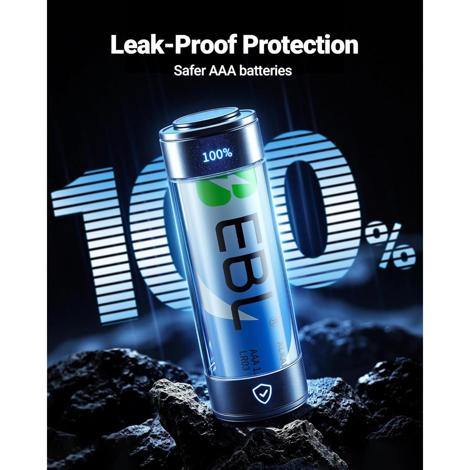 Baterías Alcalinas AAA EBL 24 Piezas 1.5V Larga Duración